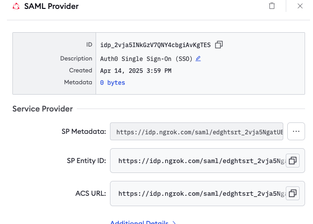 Enter SP Information