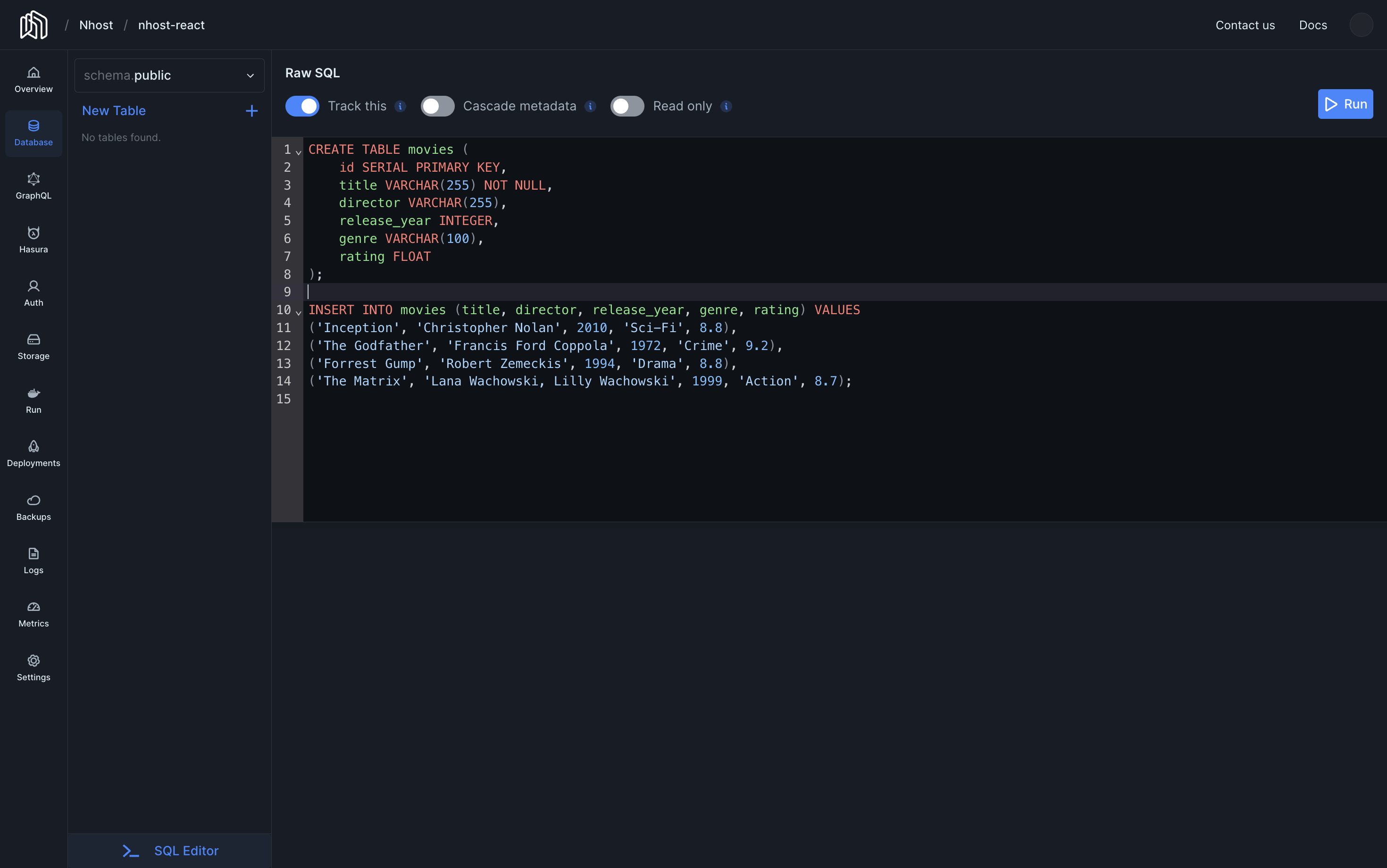 SQL Editor
