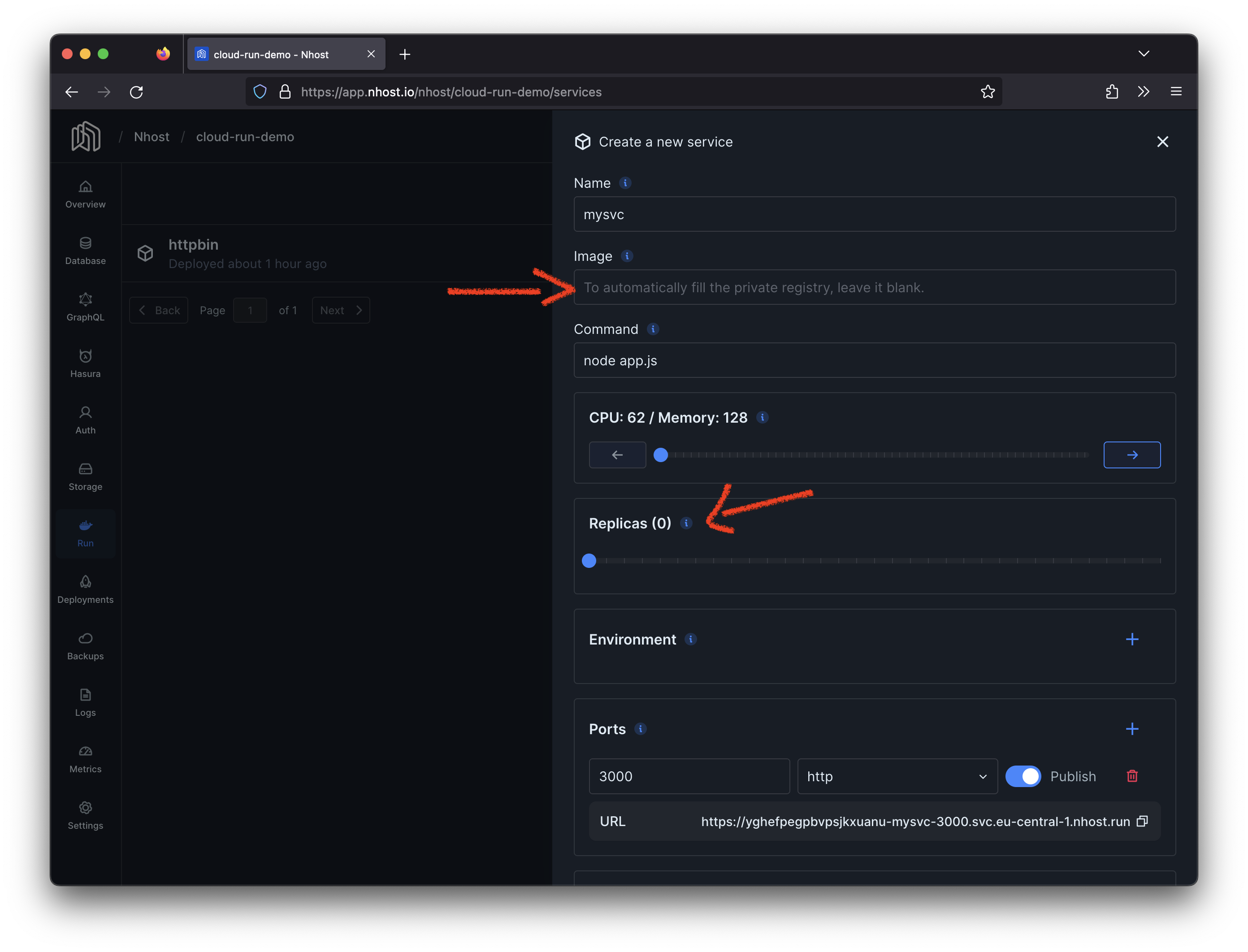 configure service