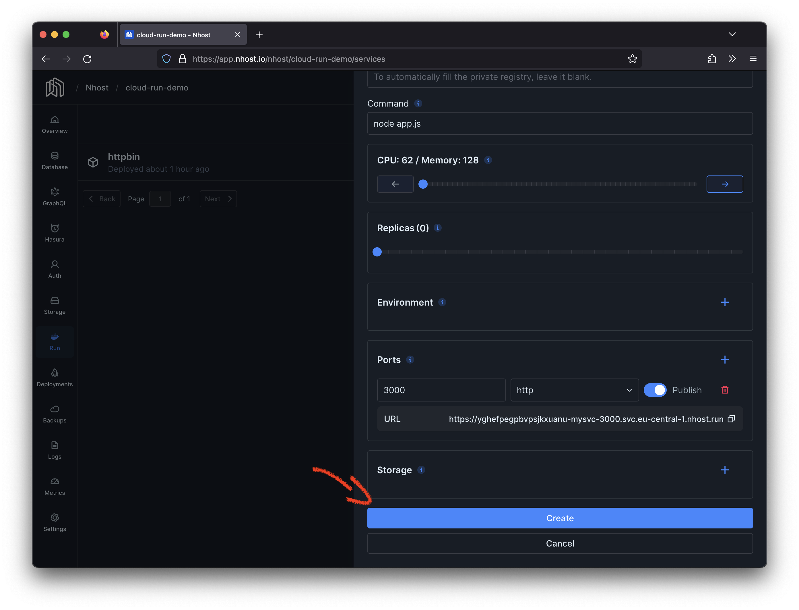 create service