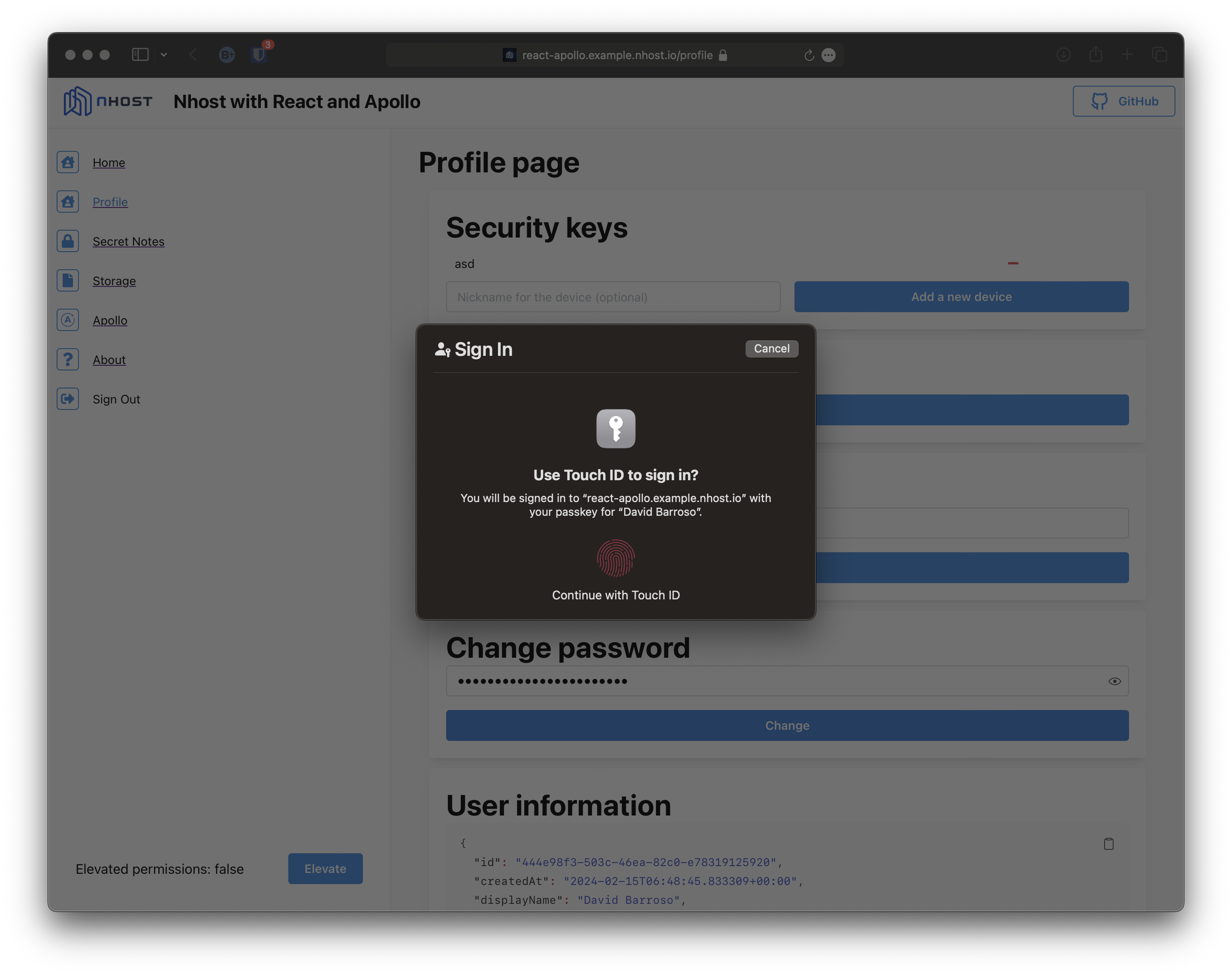 change password