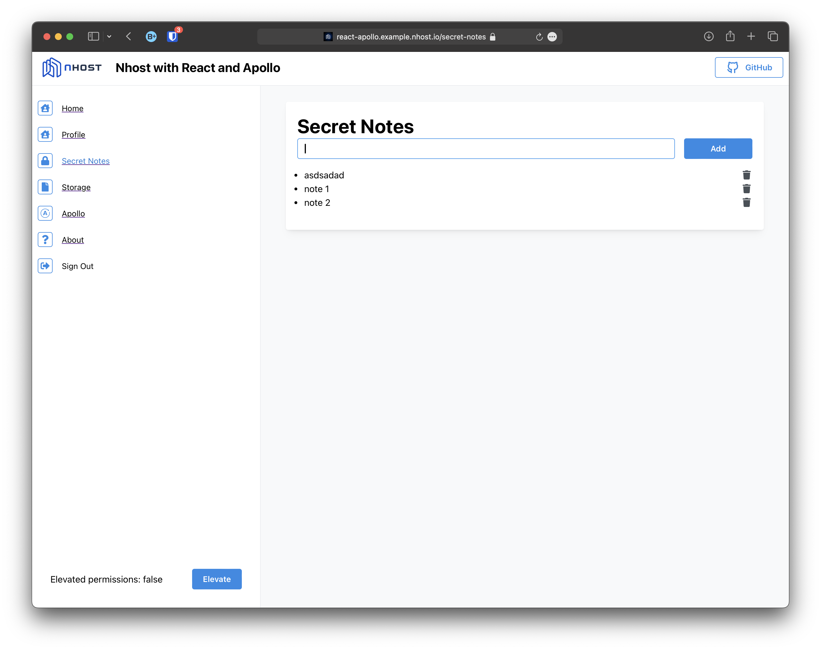 view secret notes