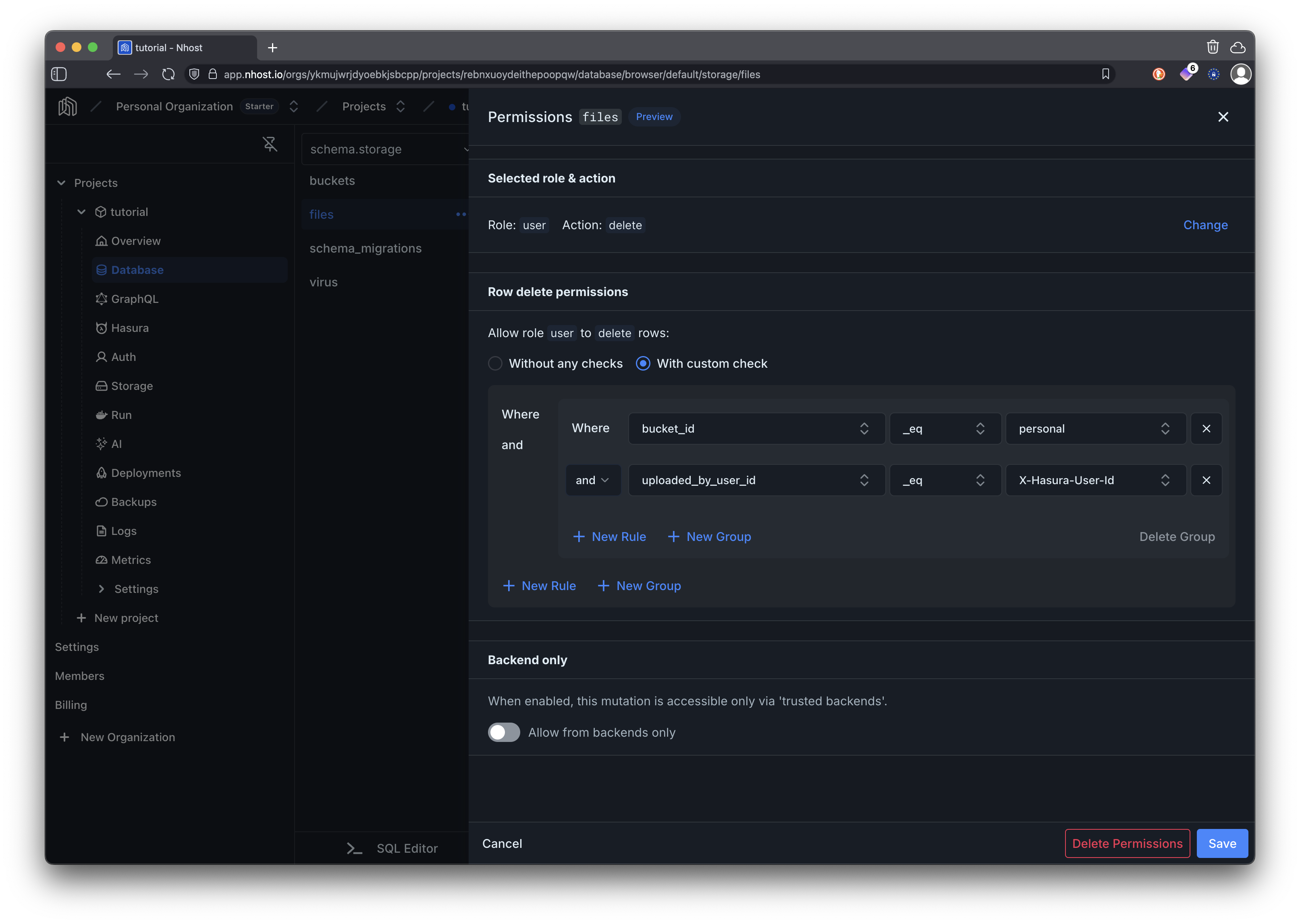 delete files permissions