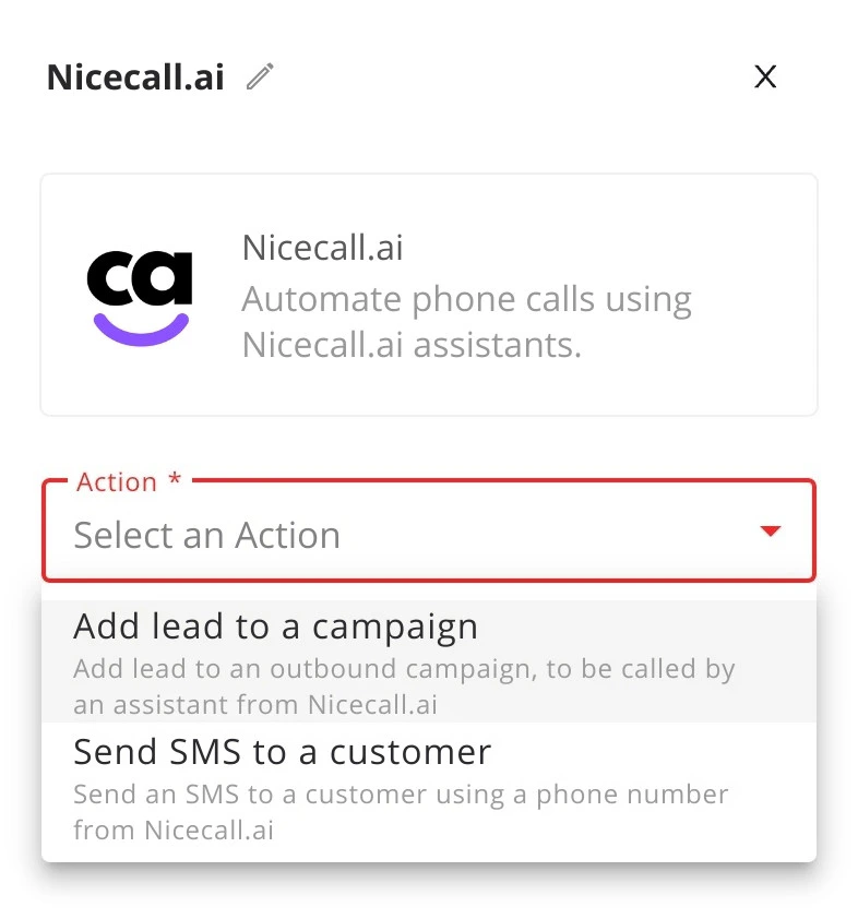 Nicecall Action