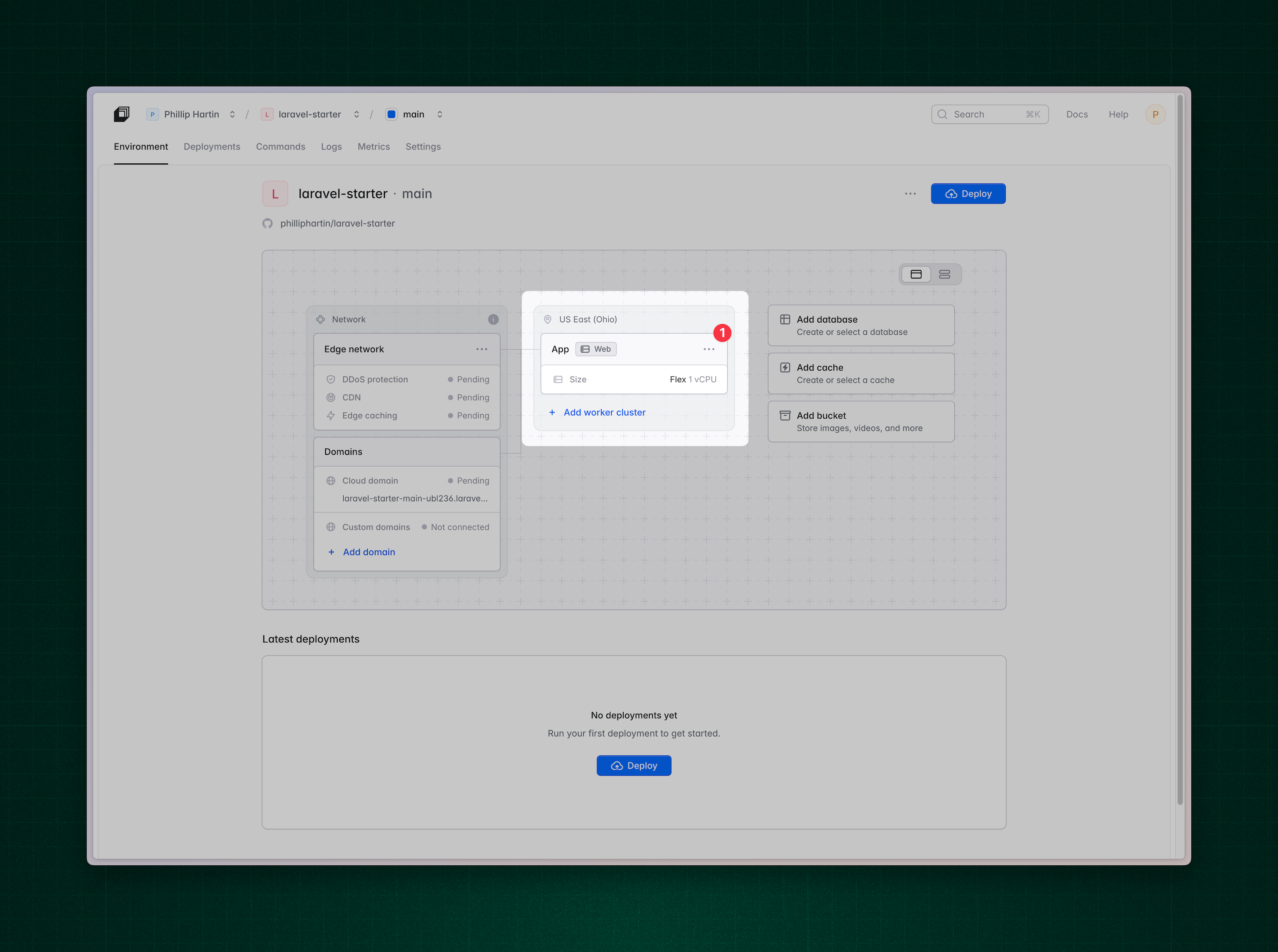 Select the app cluster