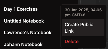 Share Notebok via Link