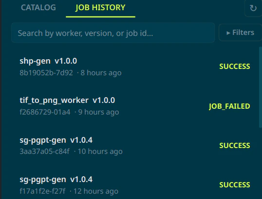 QGIS Job History