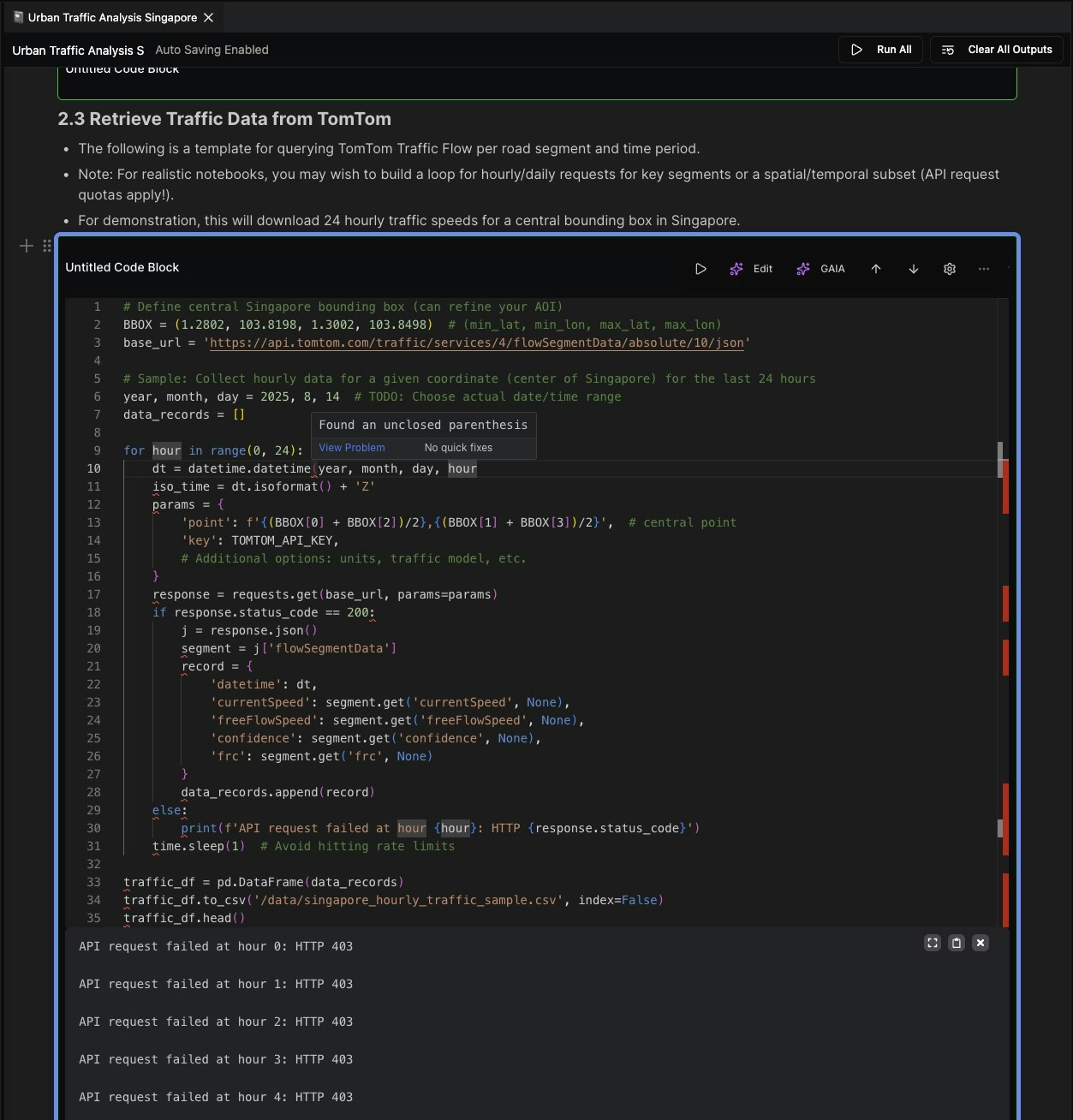 Notebook python linter