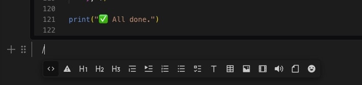 Notebook horizontal add
