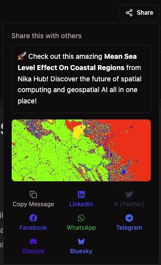 Nika Hub social media share