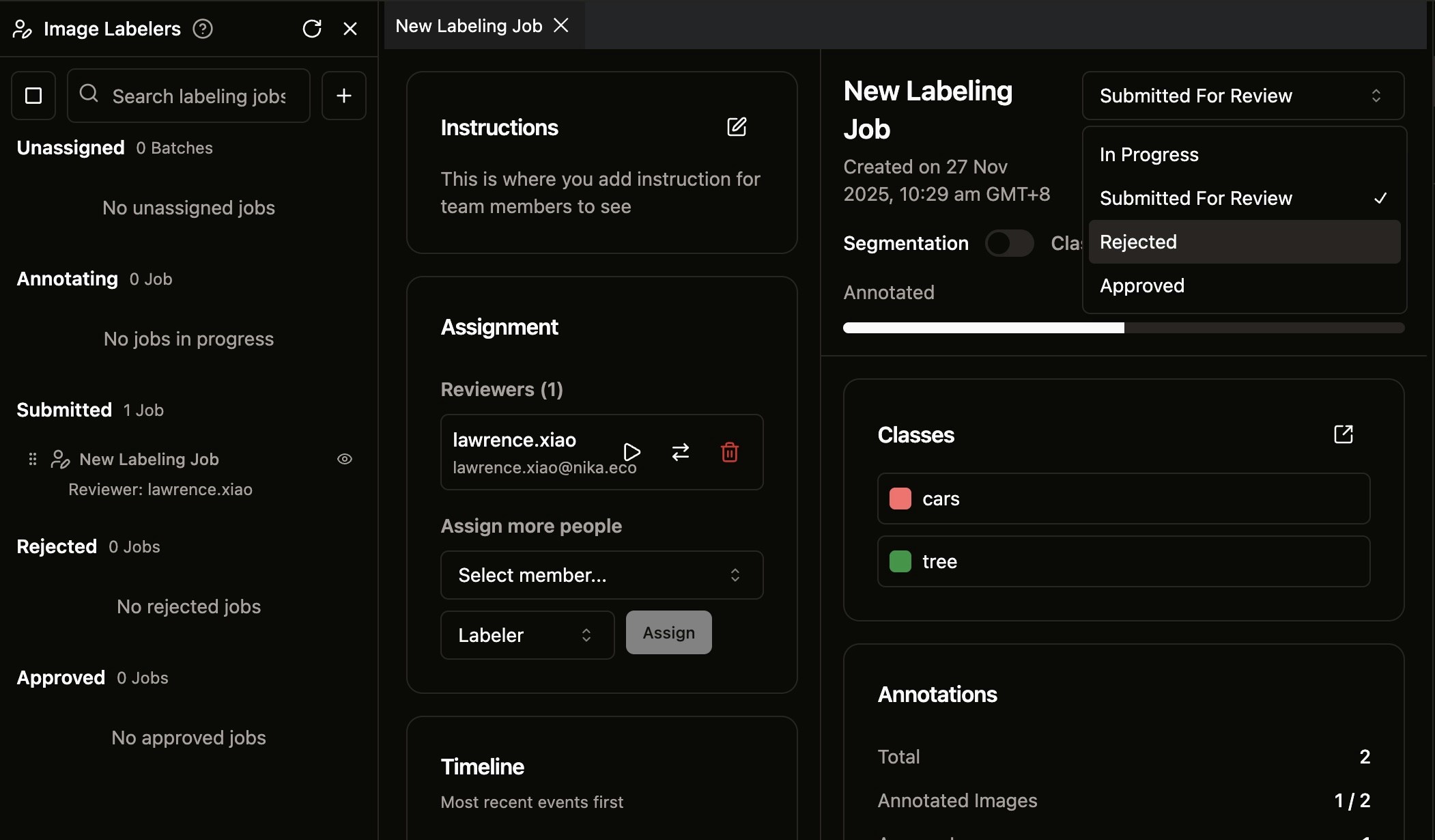 Approve or Reject Job