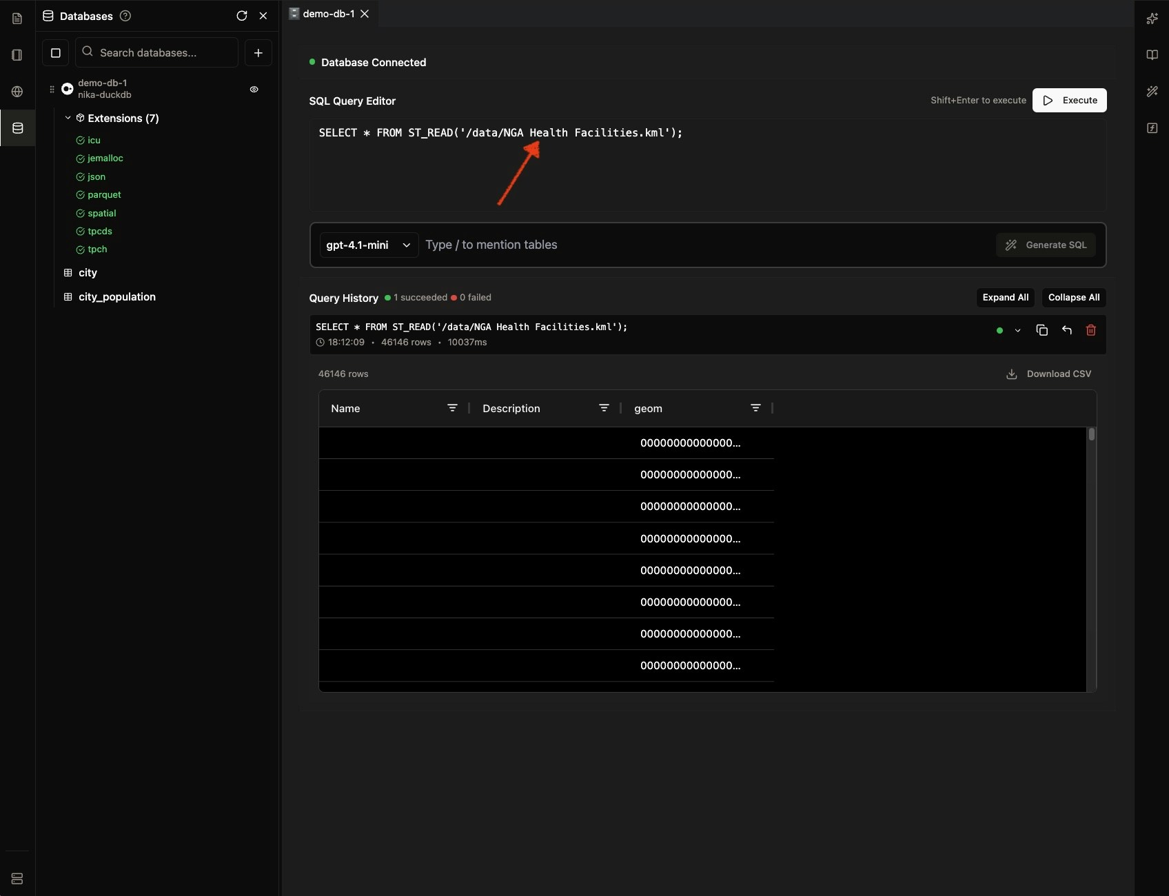 Query Managed DuckDB Step 2
