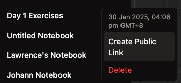 Share Notebok via Link