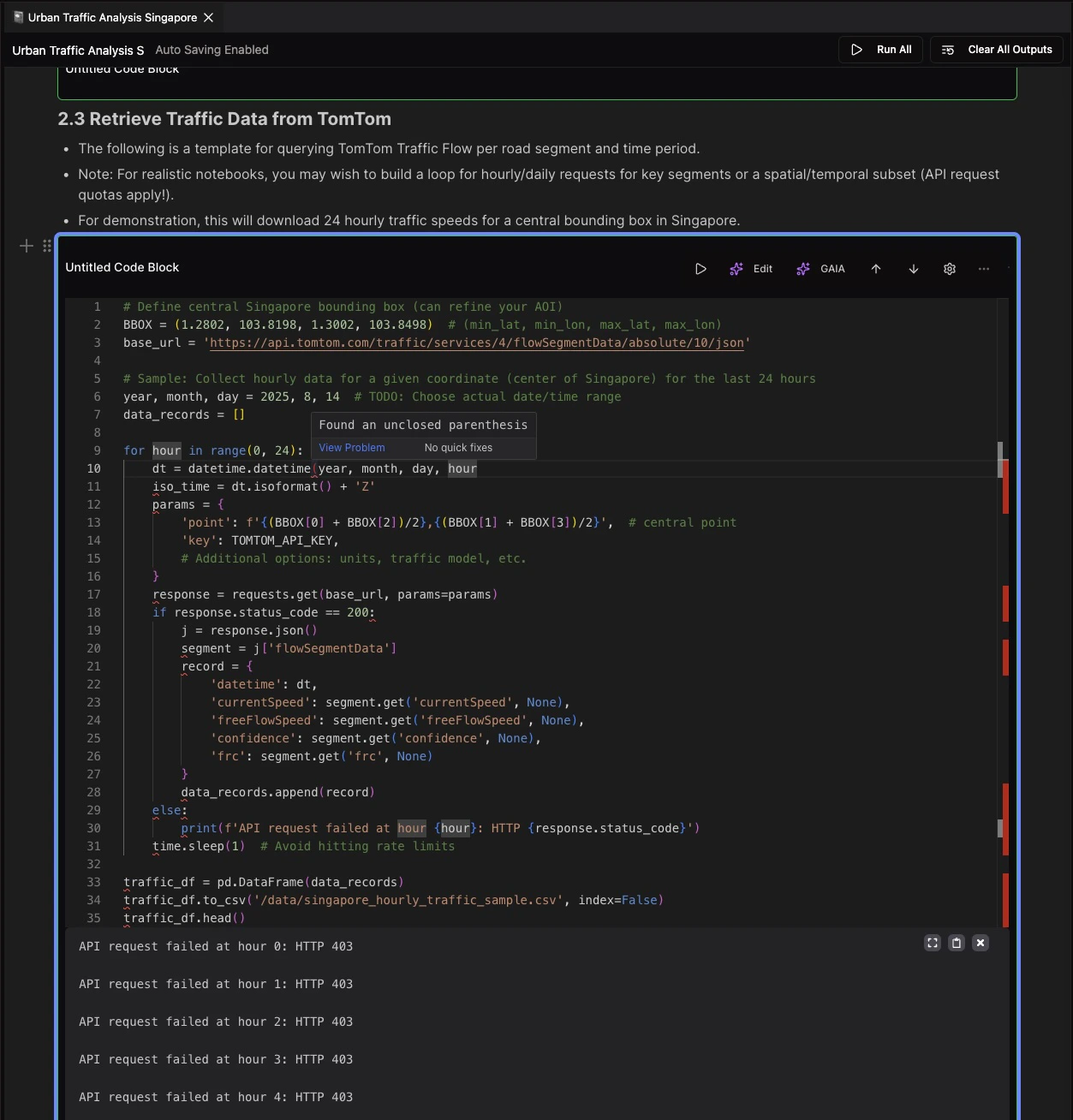 Notebook python linter