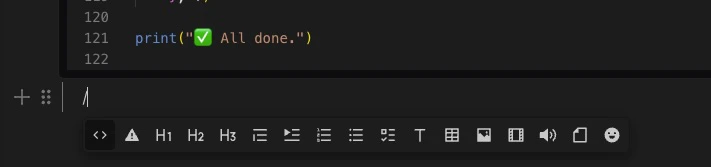 Notebook horizontal add