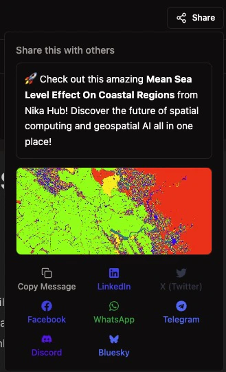 Nika Hub social media share