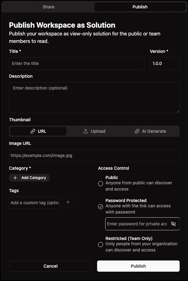 Password Protected Publish