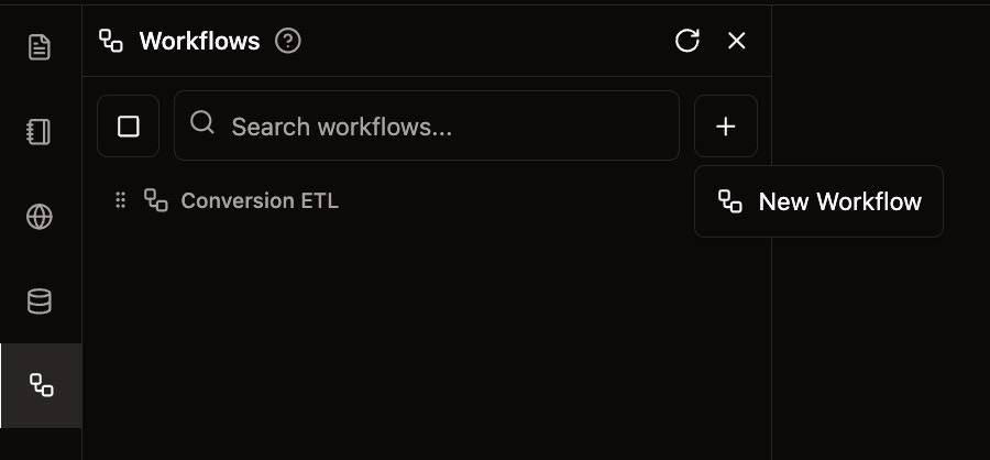 Create New Workflow Interface