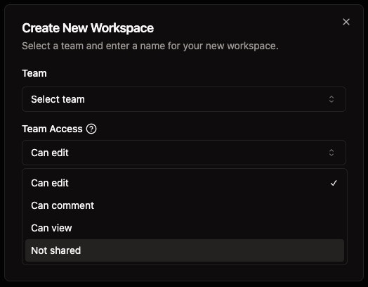 Create New Workspace dialog