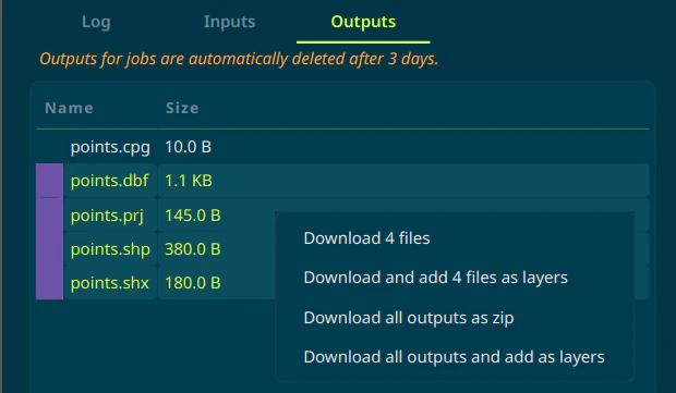 QGIS Outputs