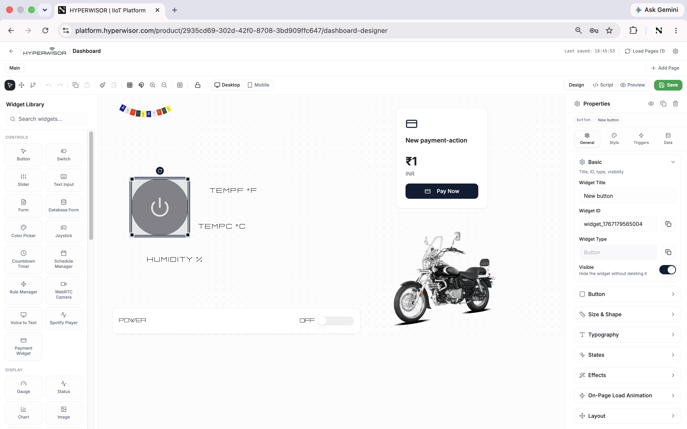 Dashboard Designer full view
