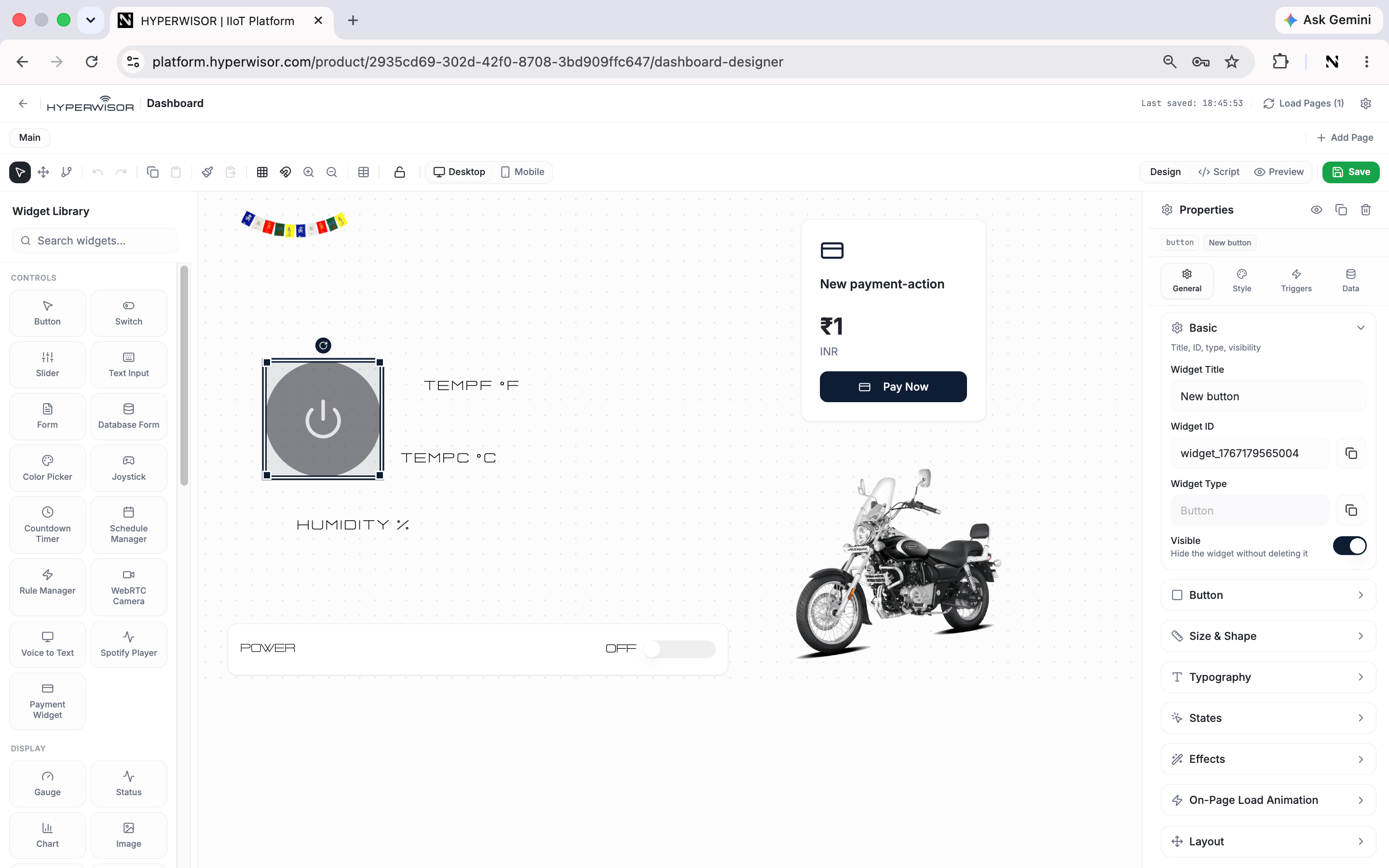 Dashboard Designer full view