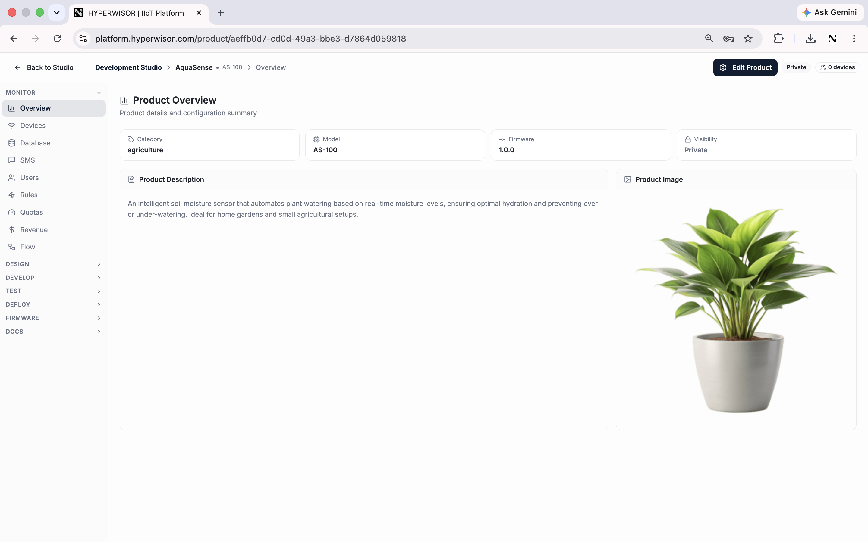 Product overview tab