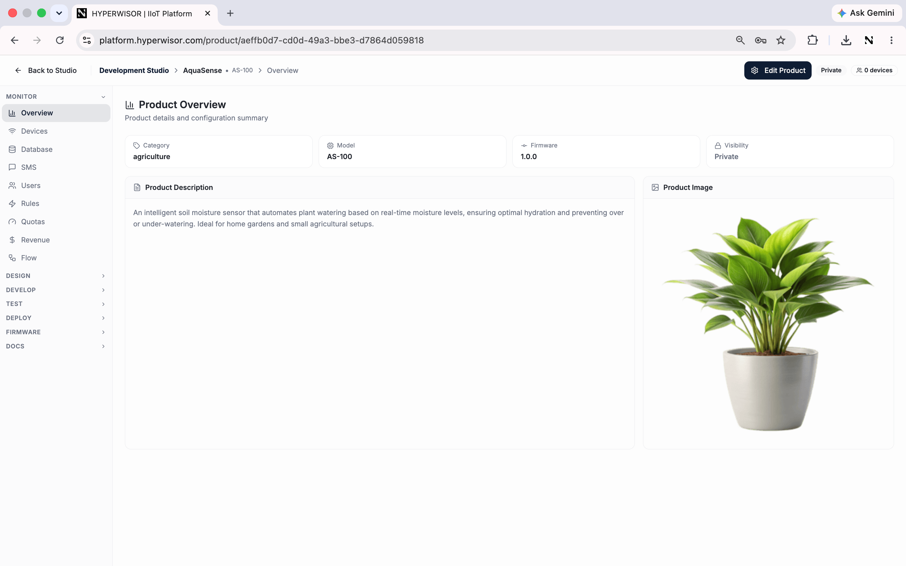 Product overview tab
