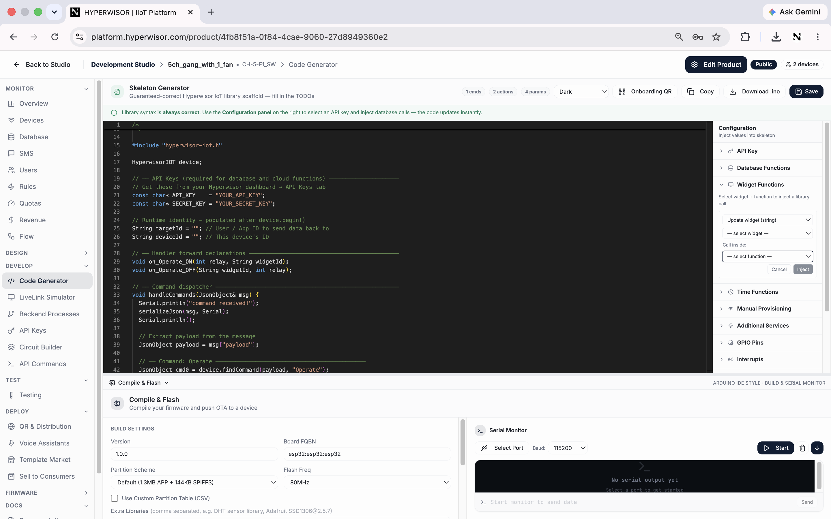 Firmware code generator