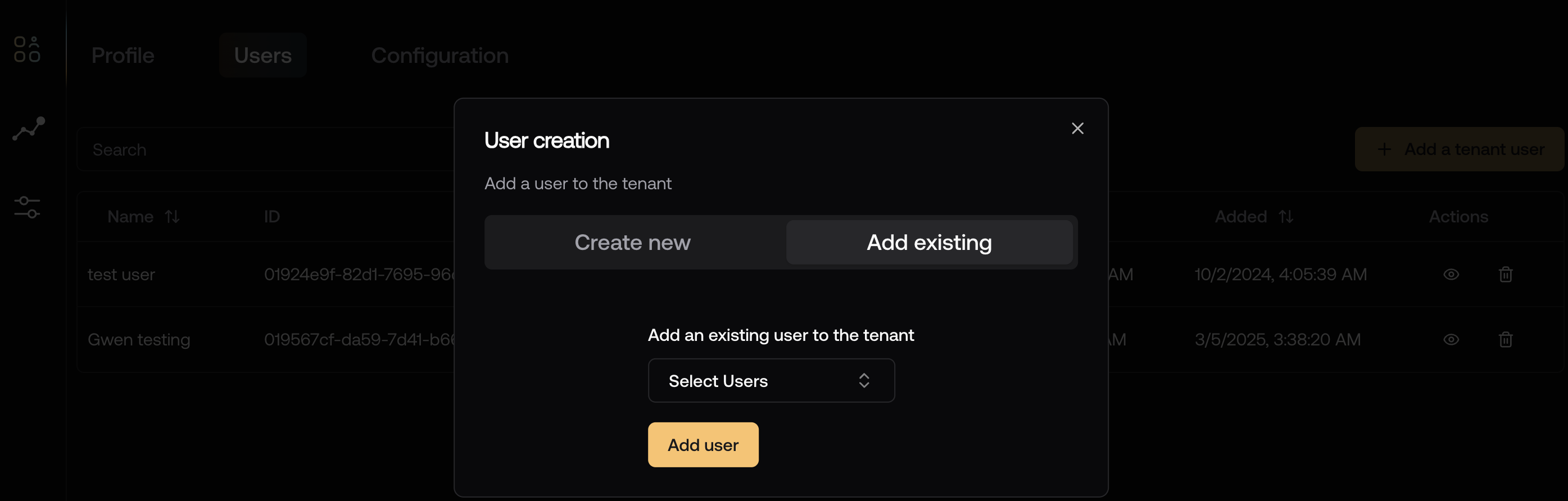 Add user