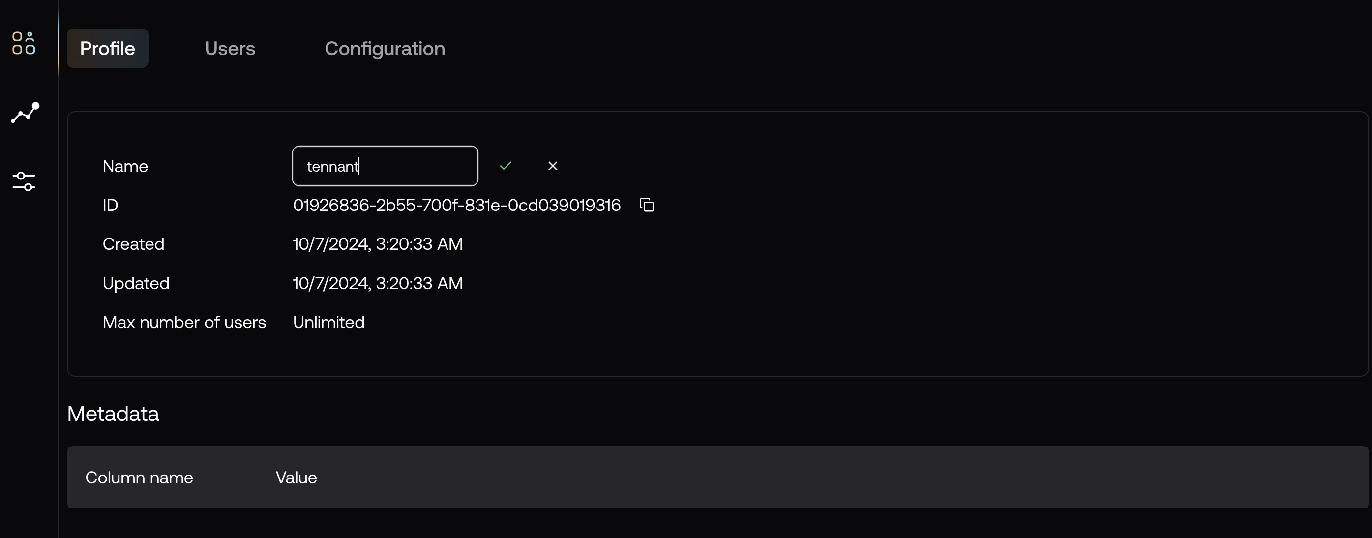 Configure tenant
