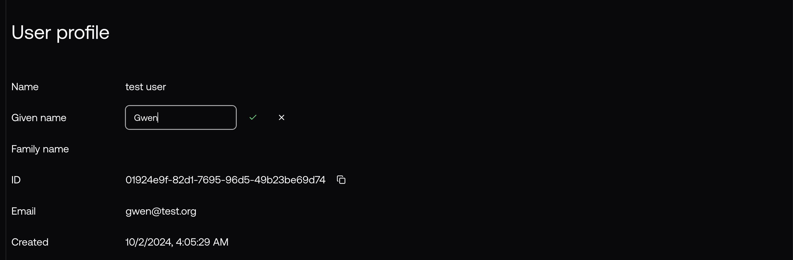 Edit user