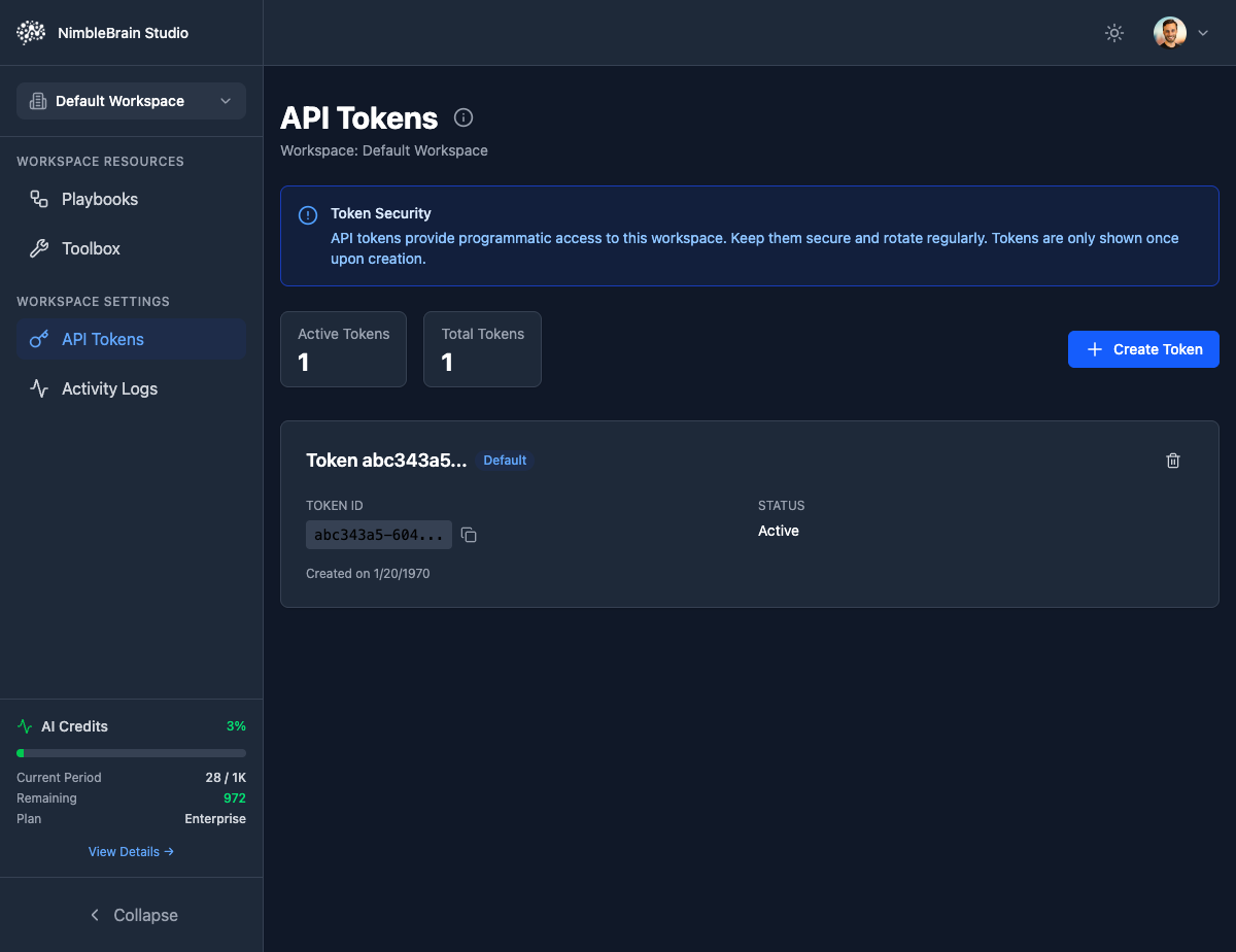 API Tokens management