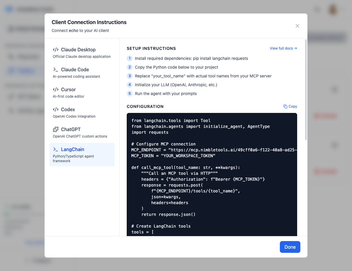 LangChain integration