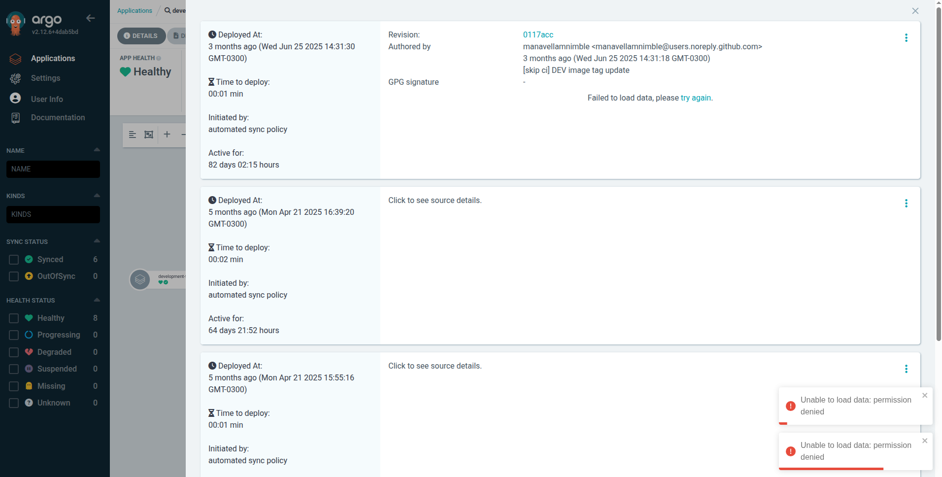 ArgoCD Application Rollback
