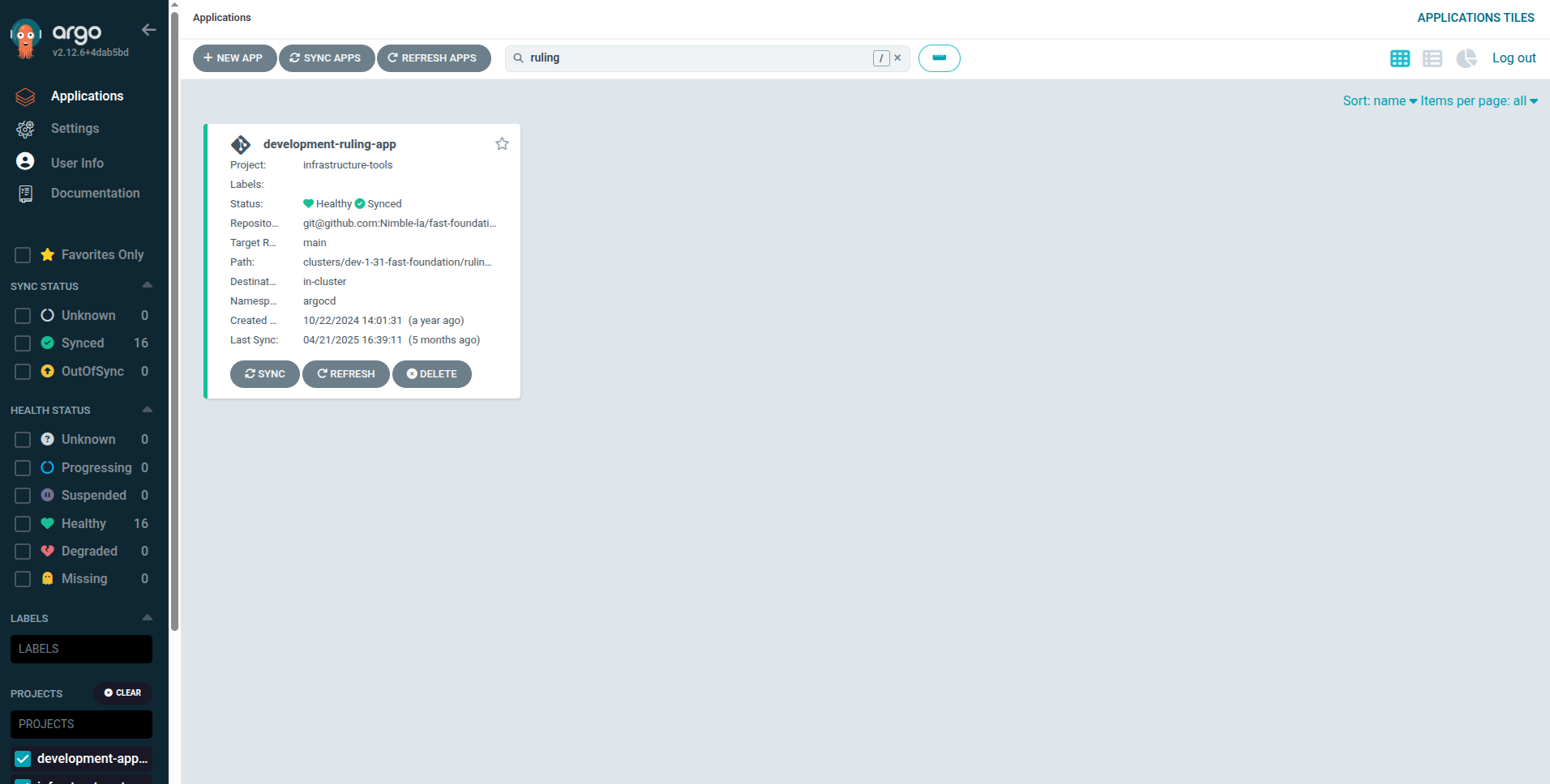 ArgoCD Ruling Application