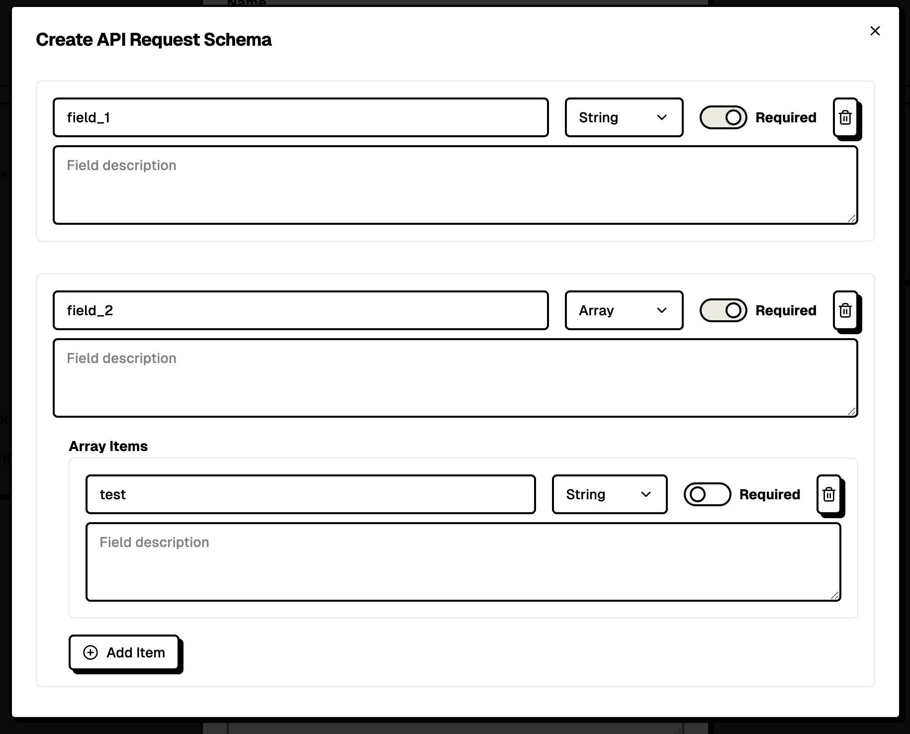 Schema Builder Interface