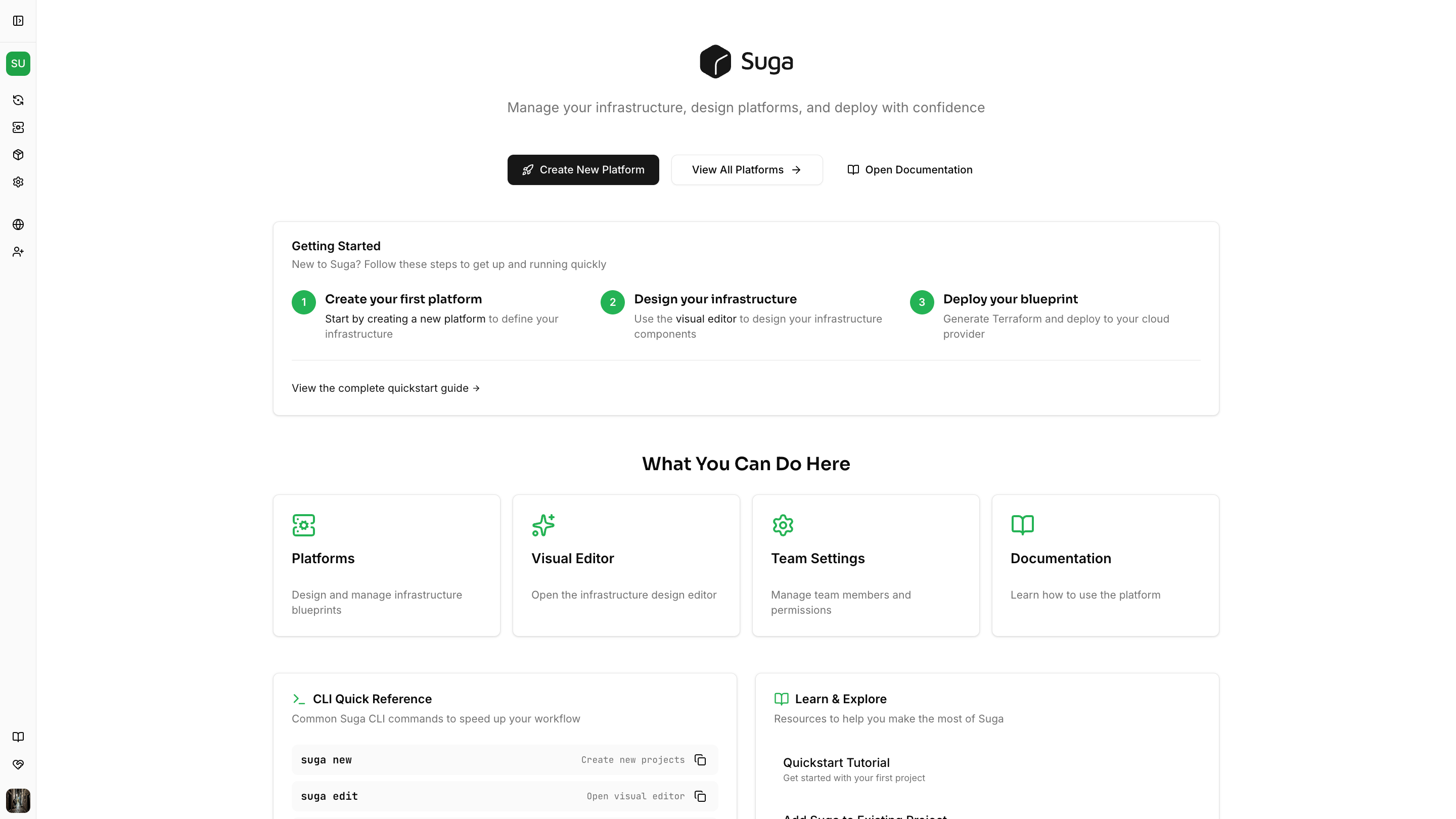 Suga Platform Dashboard