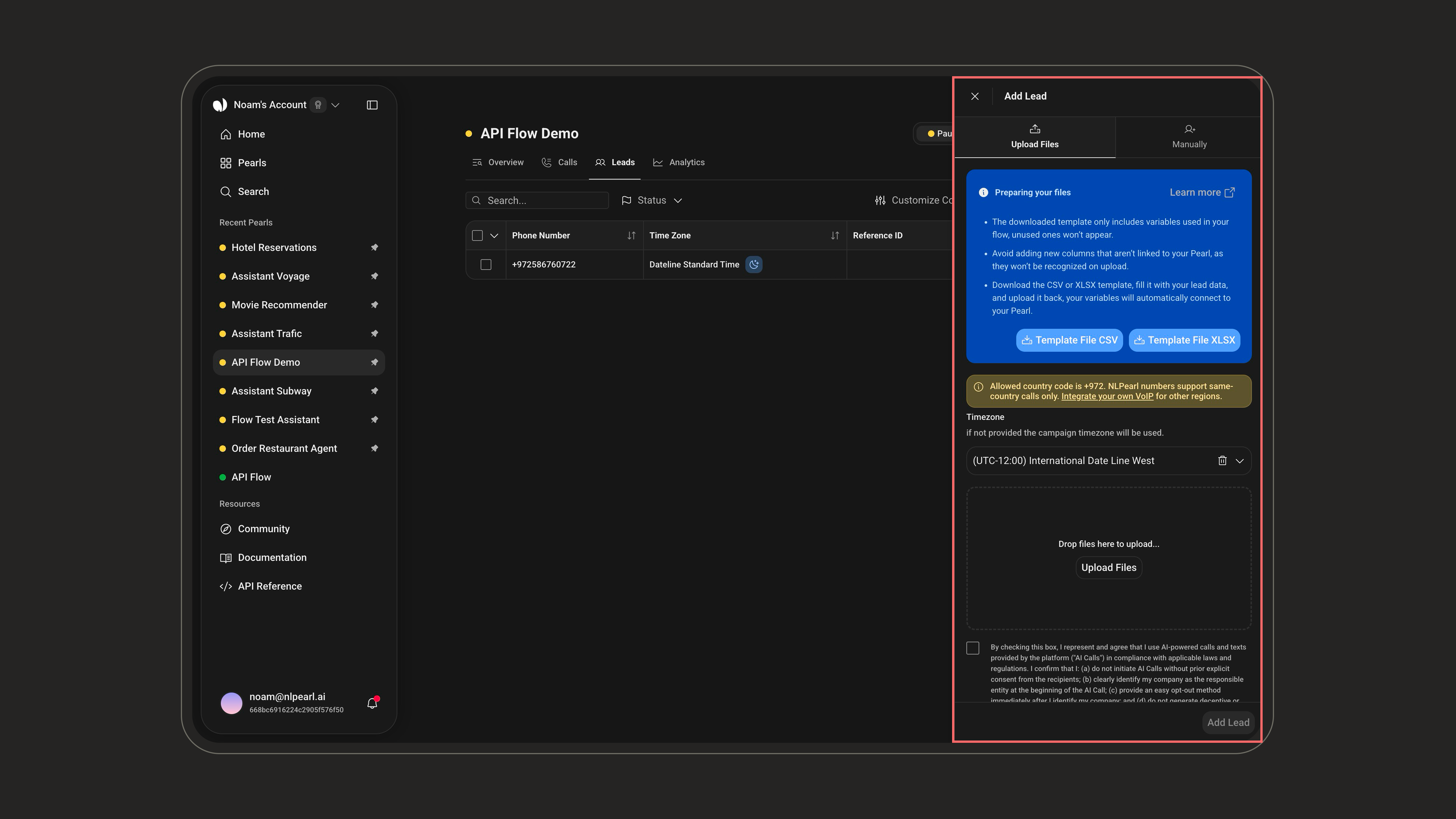 Add Lead - upload file