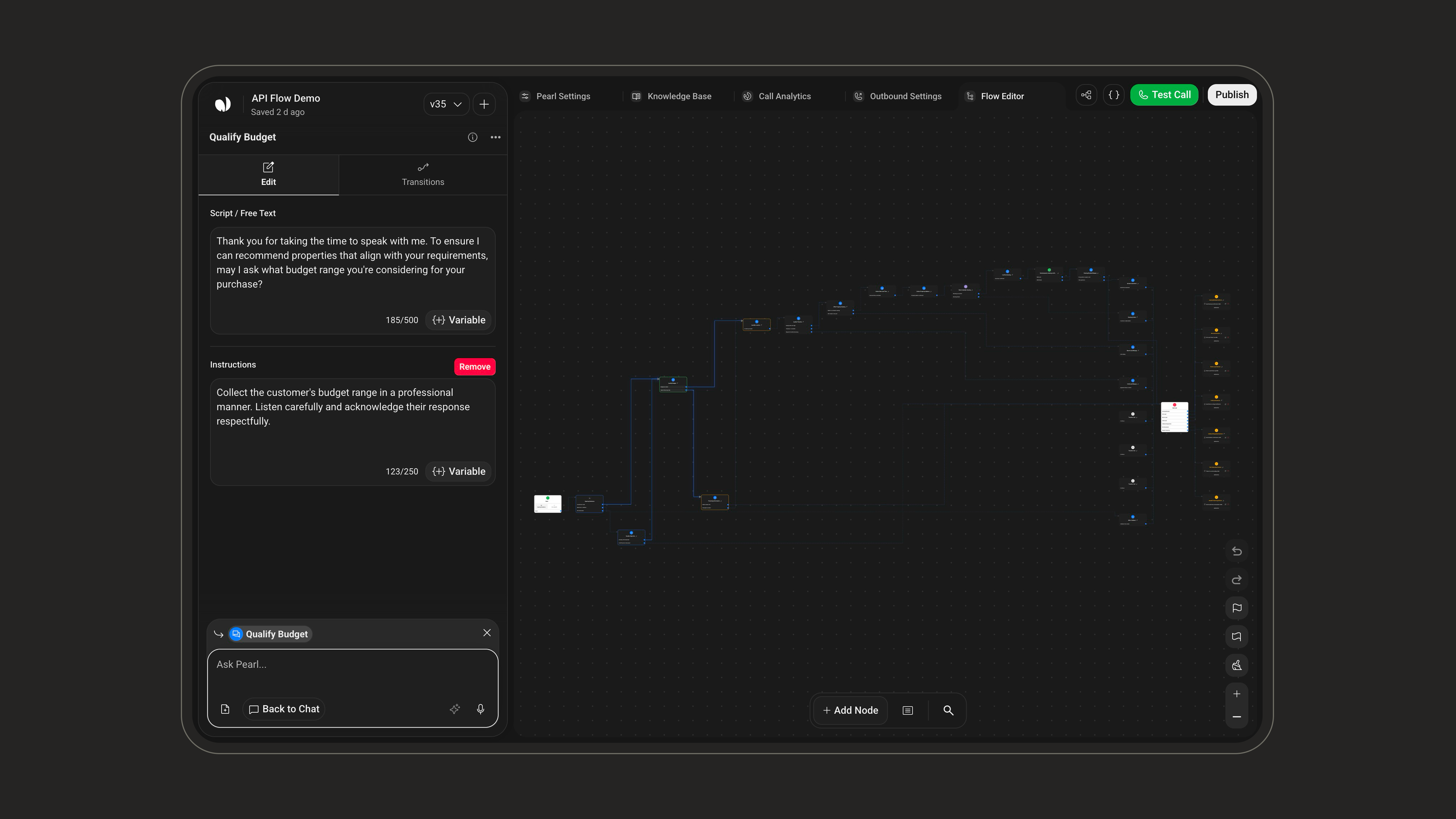 Edit tab of a node in Manual Edit