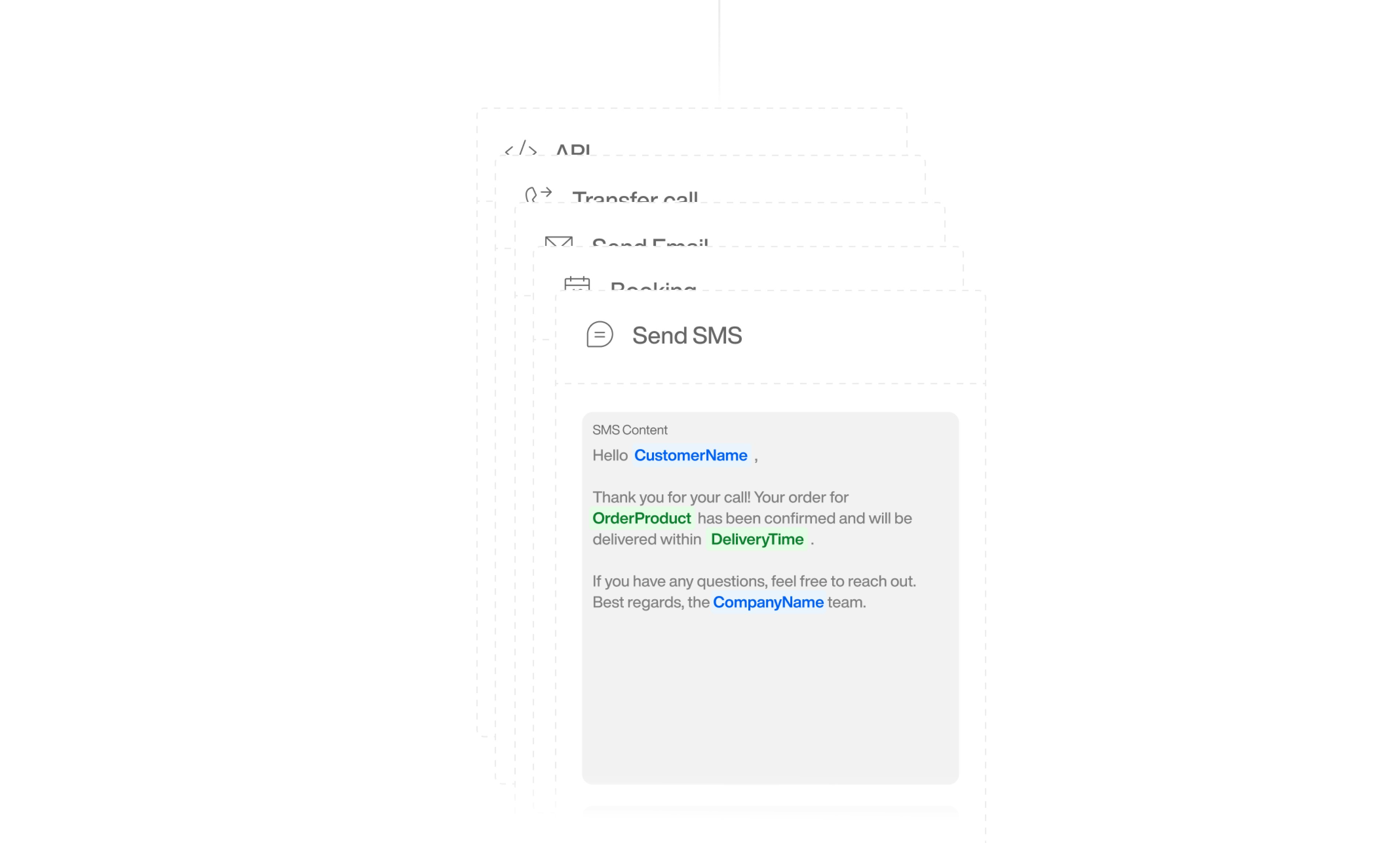 Send Email action interface on light mode