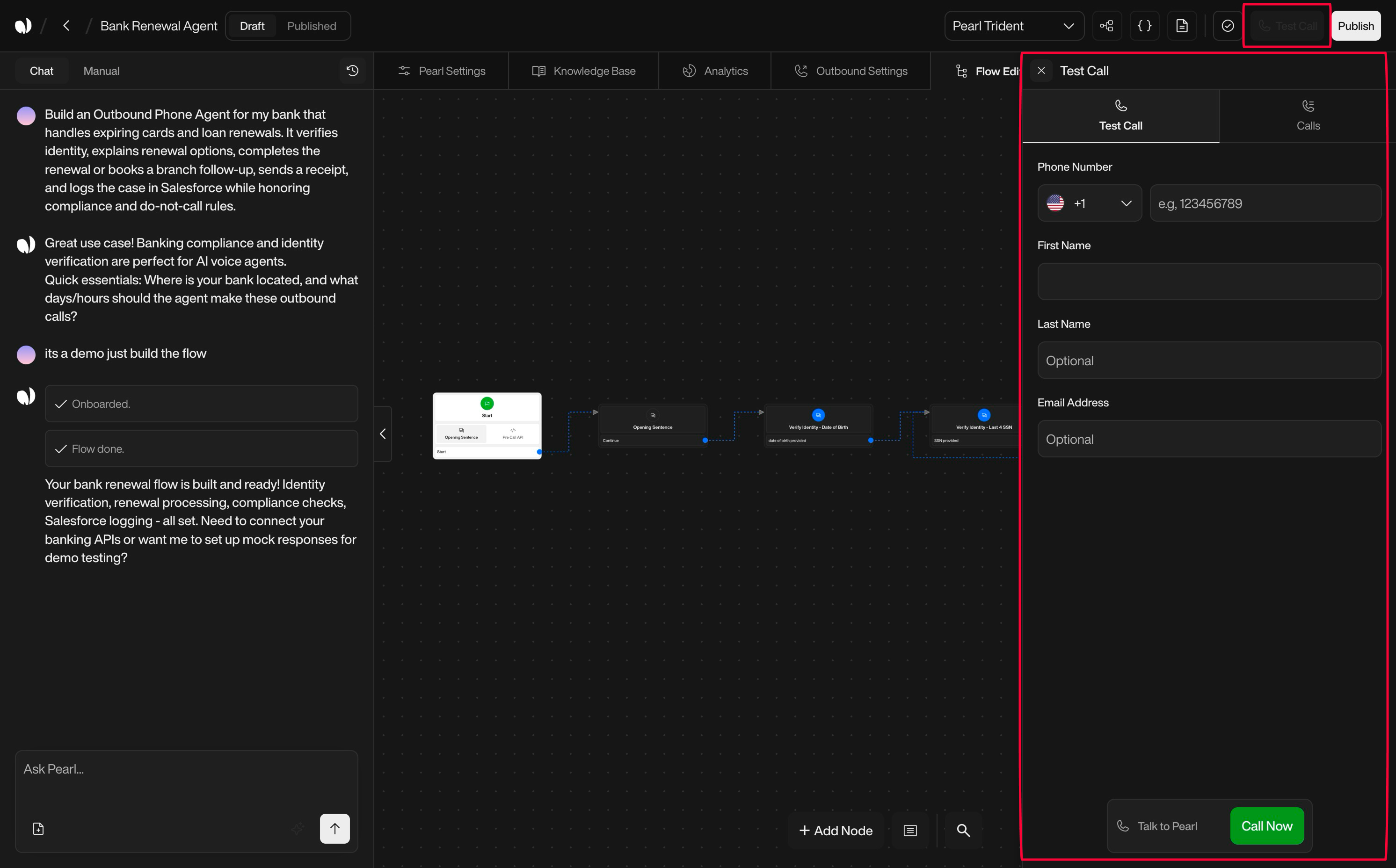 Send Email action interface on light mode