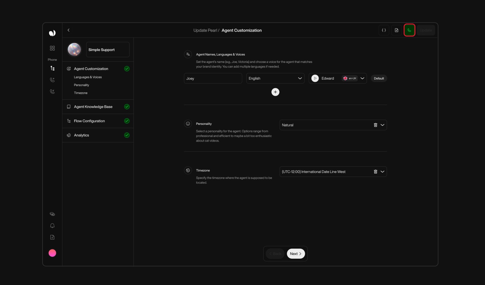 Send Email action interface on dark mode