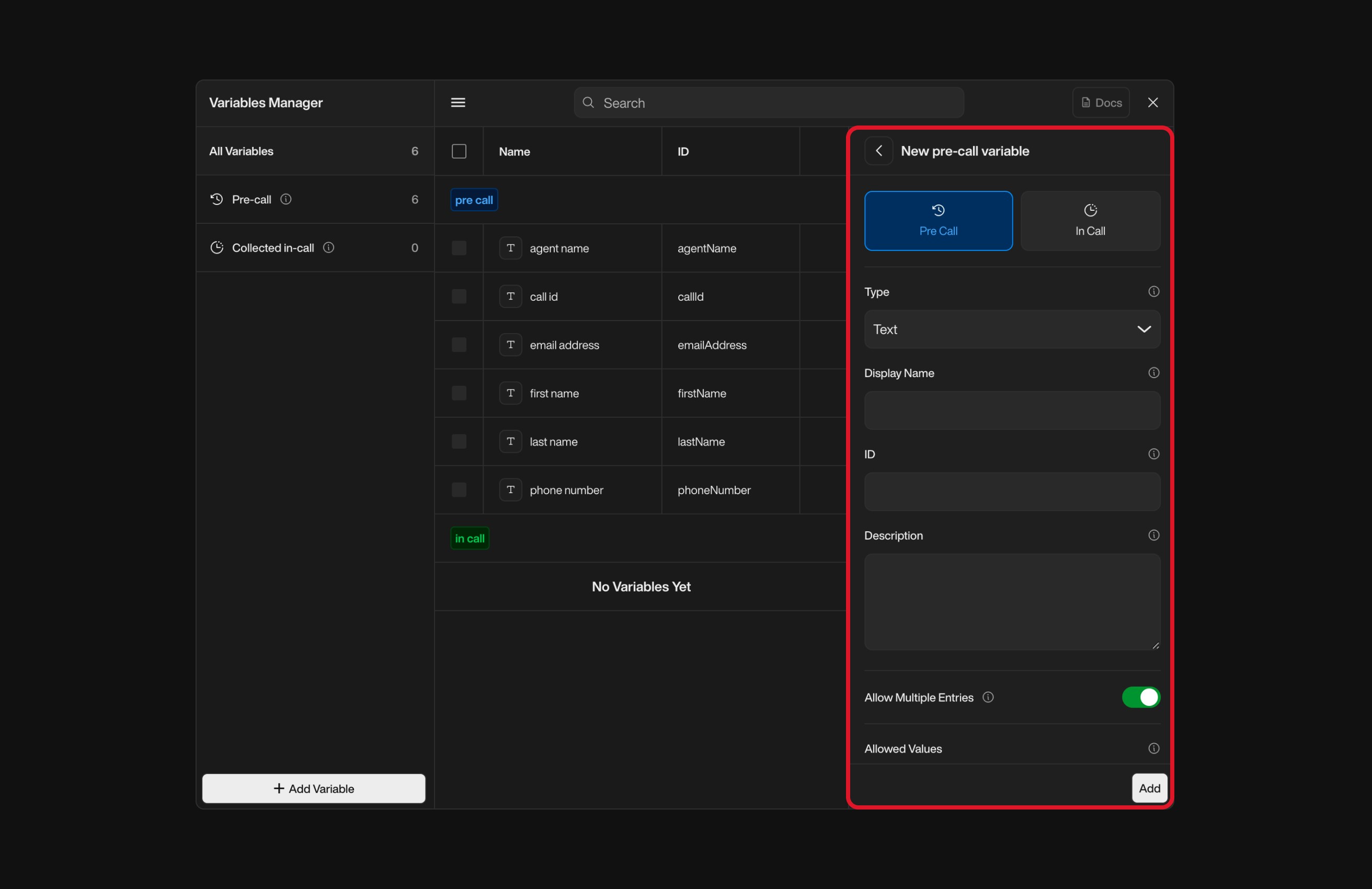Send Email action interface on dark mode