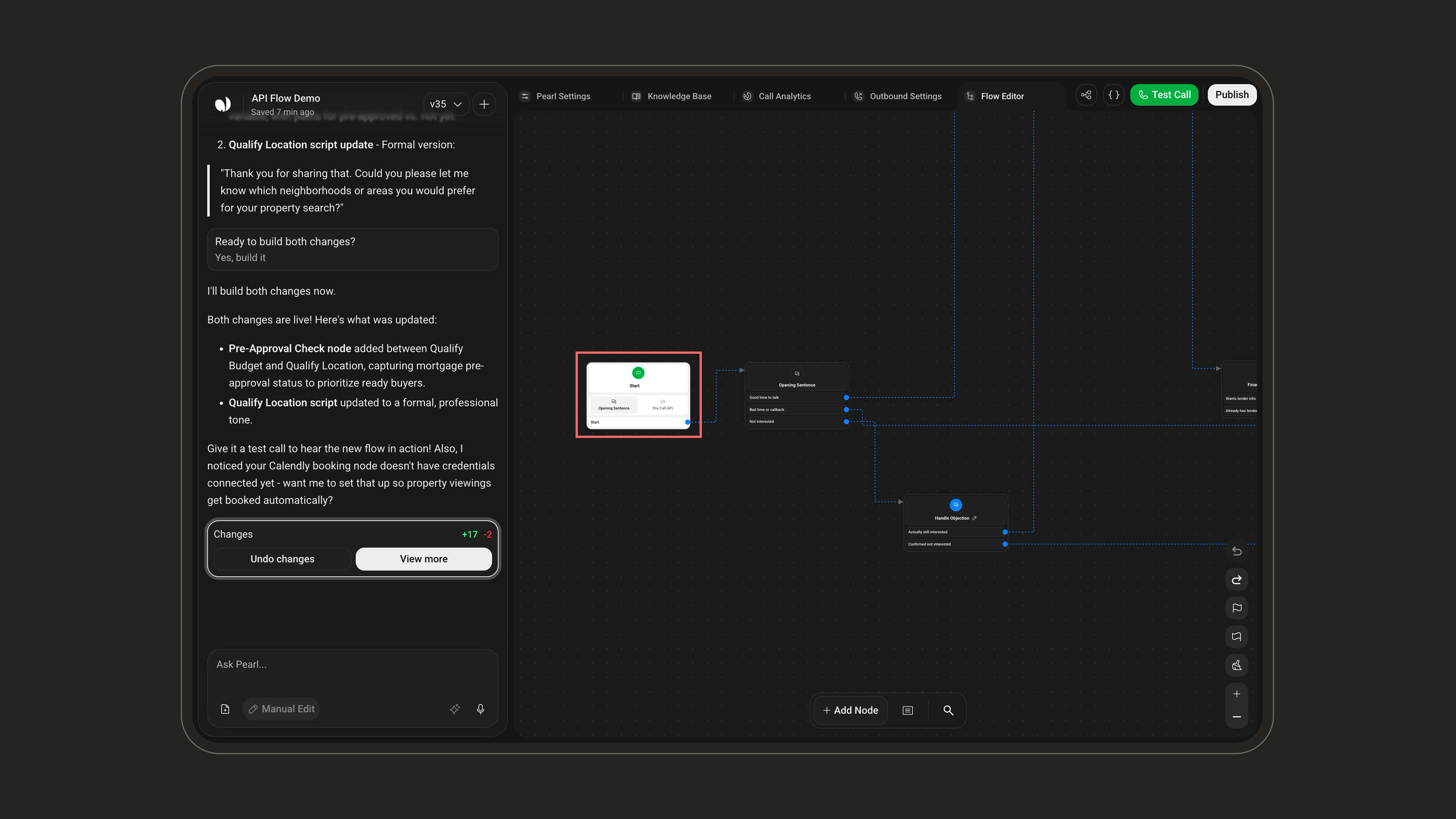Start node at the entry point of the flow