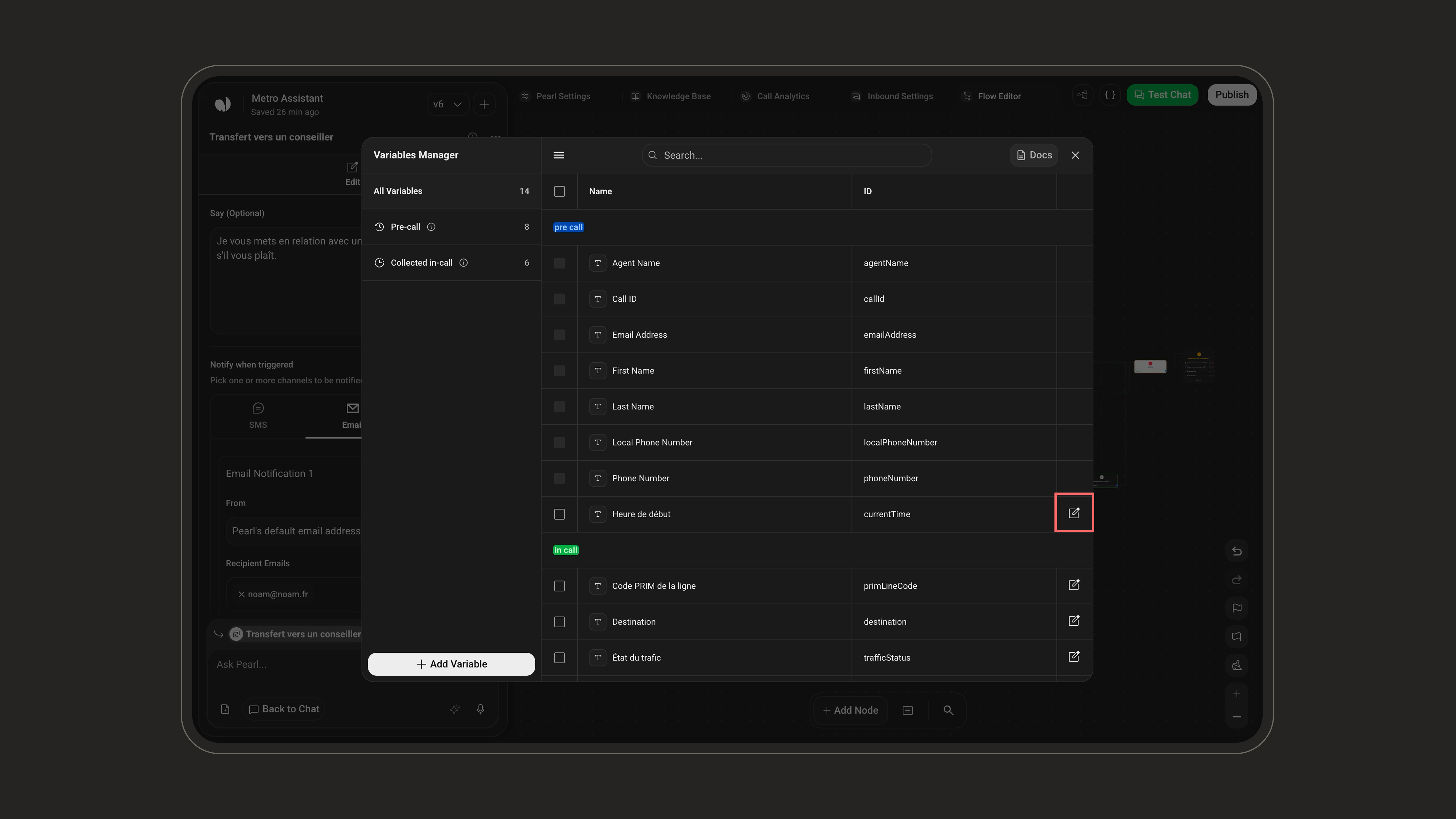 Send Email action interface on light mode