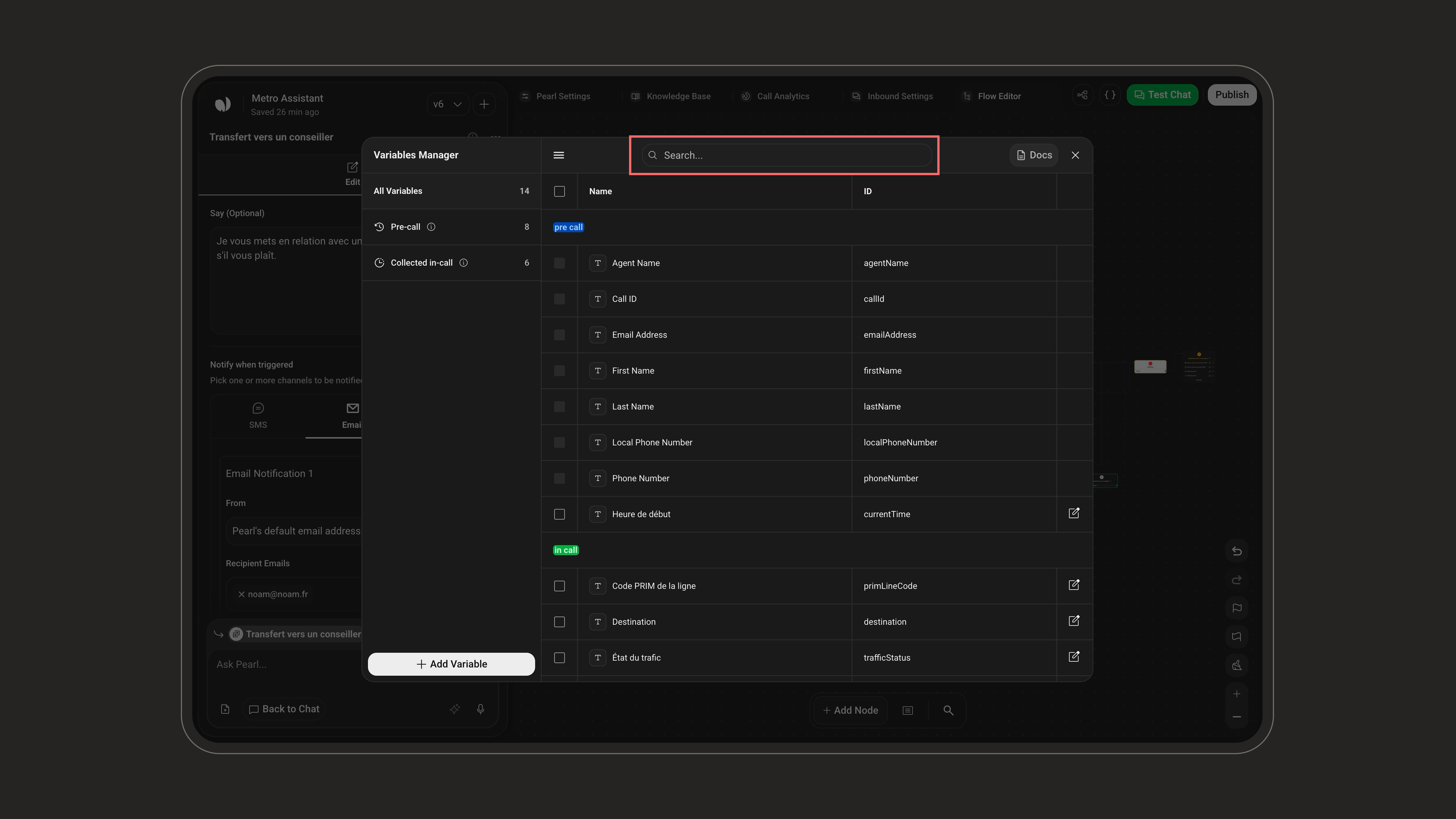 Send Email action interface on light mode