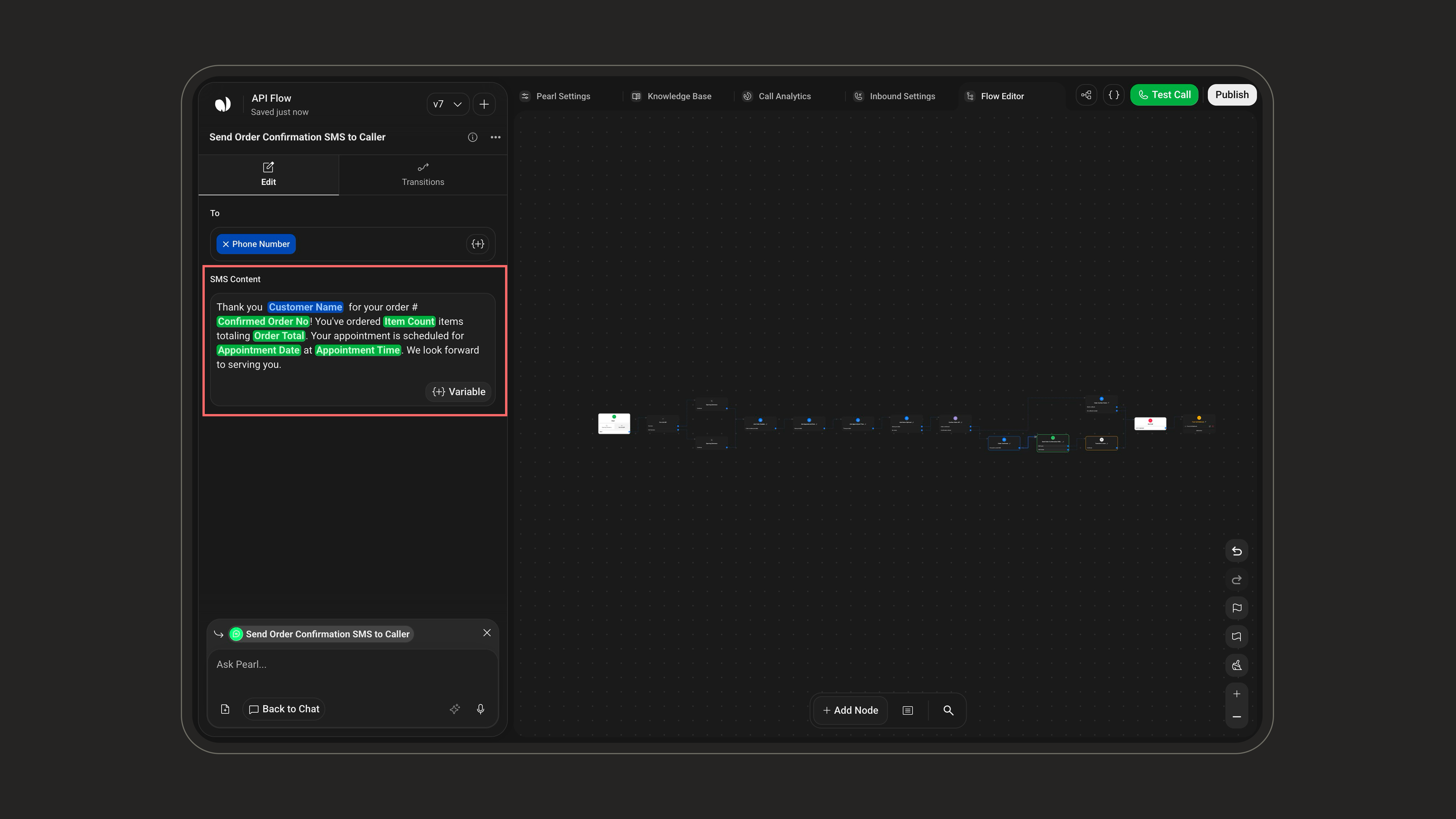 Send Email action interface on light mode