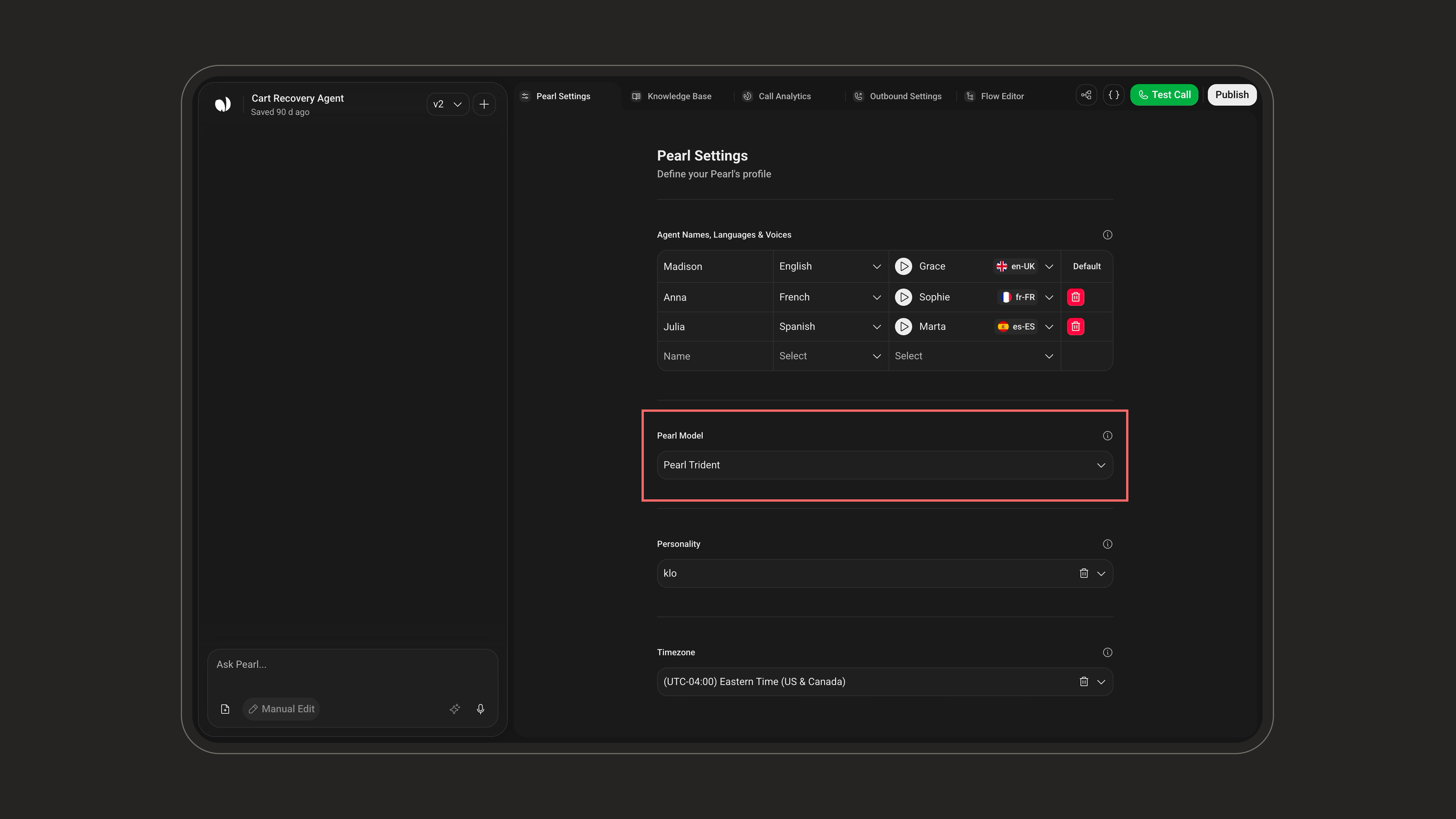 Pearl Model selection in Pearl Settings