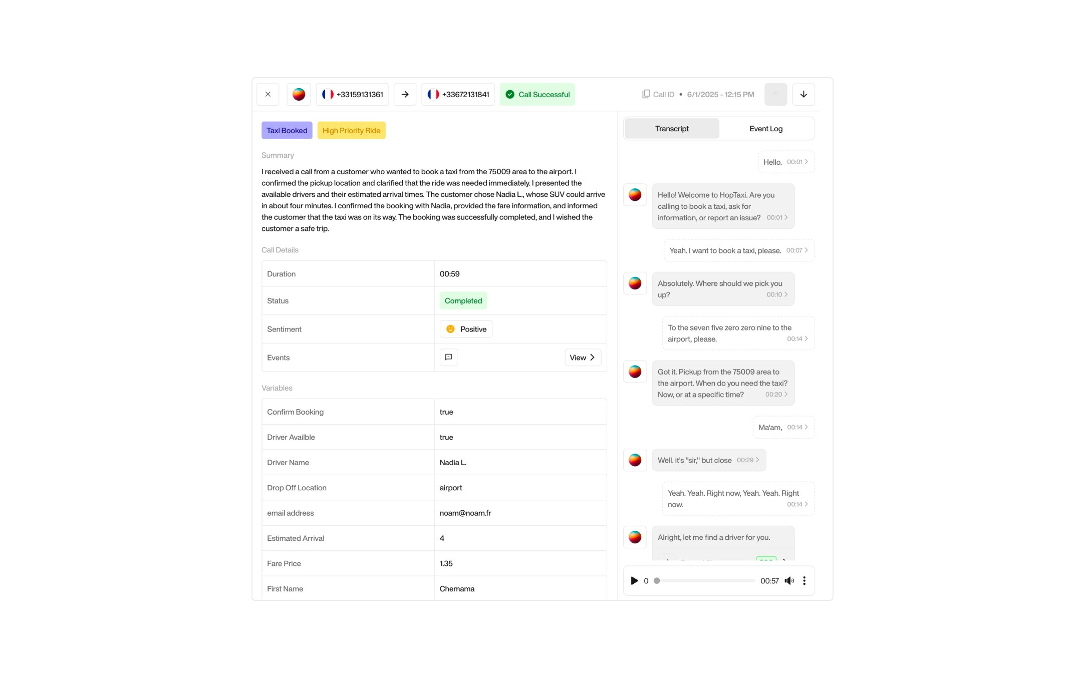 Send Email action interface on light mode